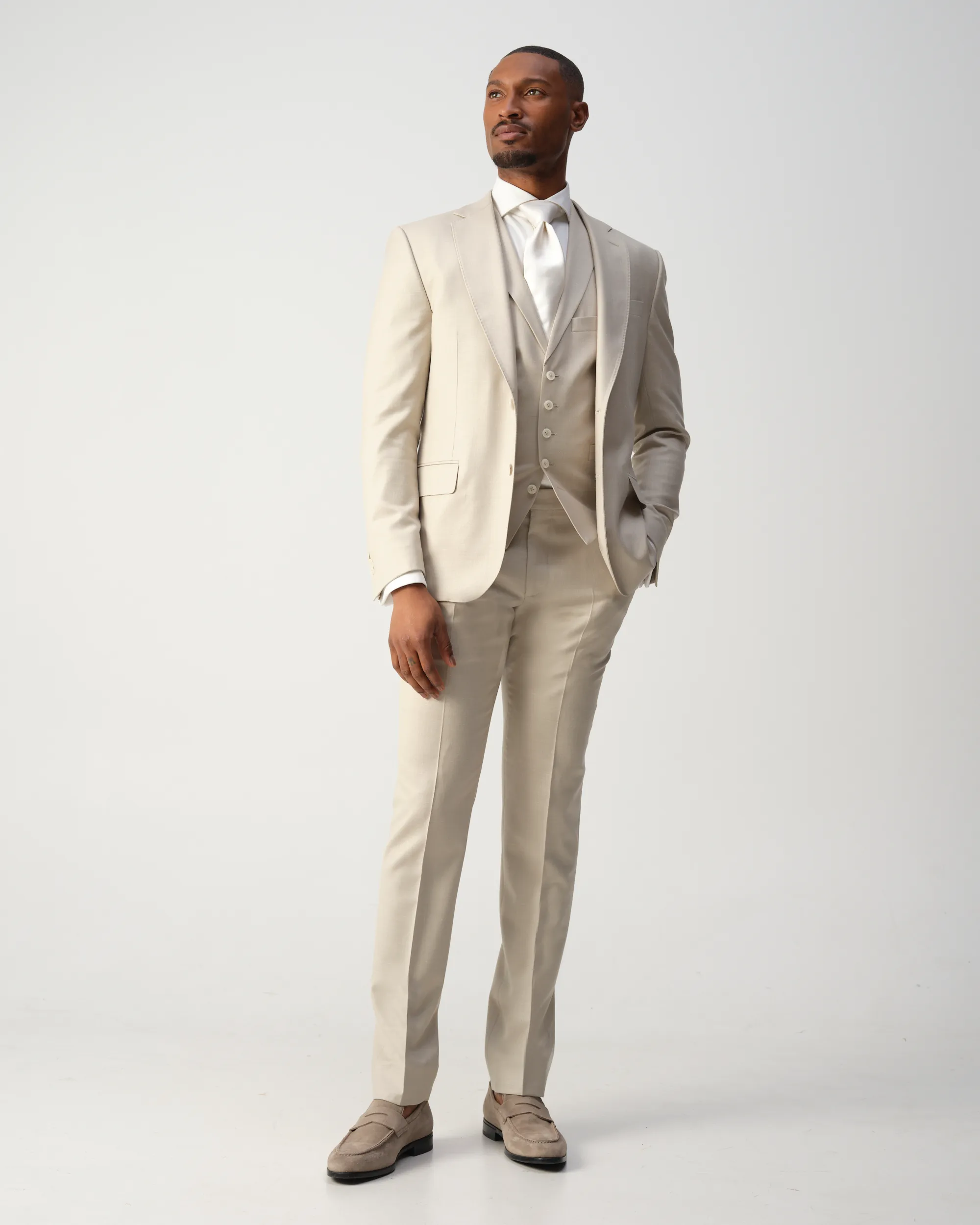 Vesper Draper 2-delig Trouwpak Sand 106755-002-46