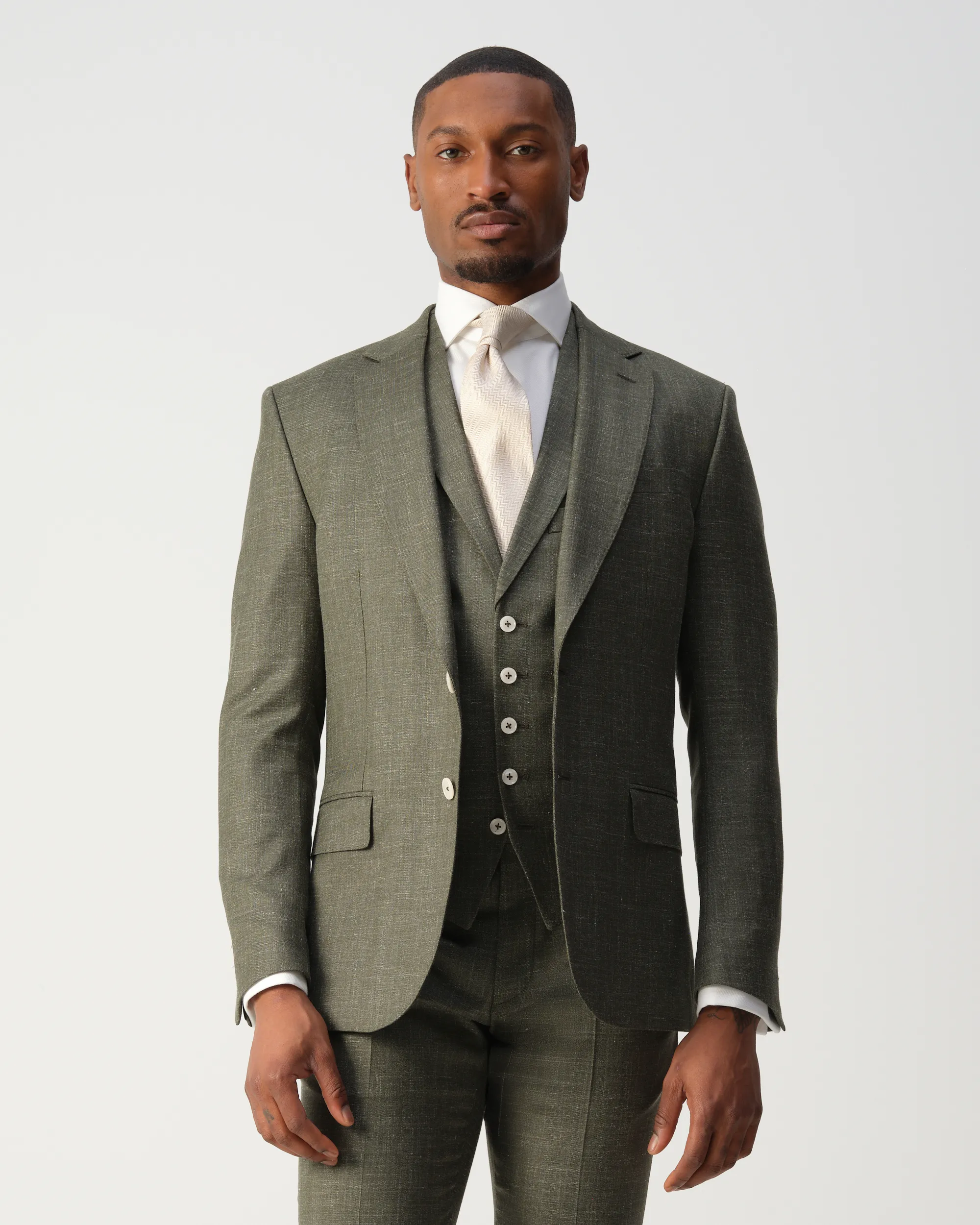 Vesper Draper 2-delig Trouwpak Groen uni 106755-003-46