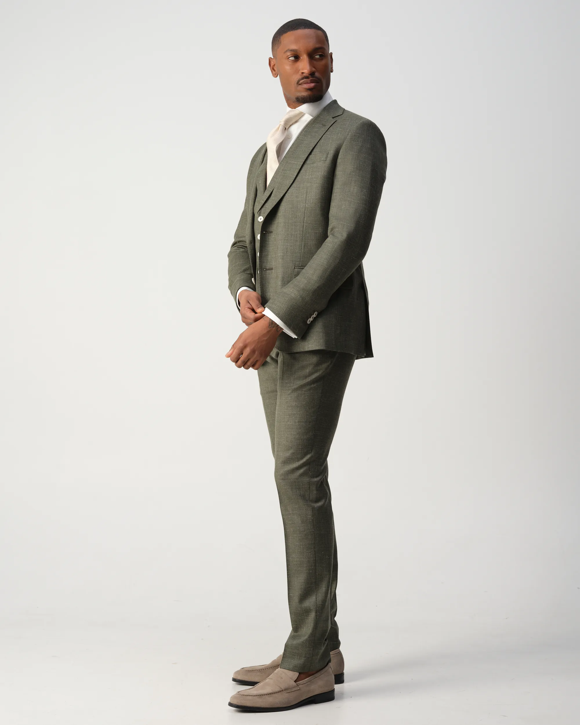 Vesper Draper 2-delig Trouwpak Groen uni 106755-003-46