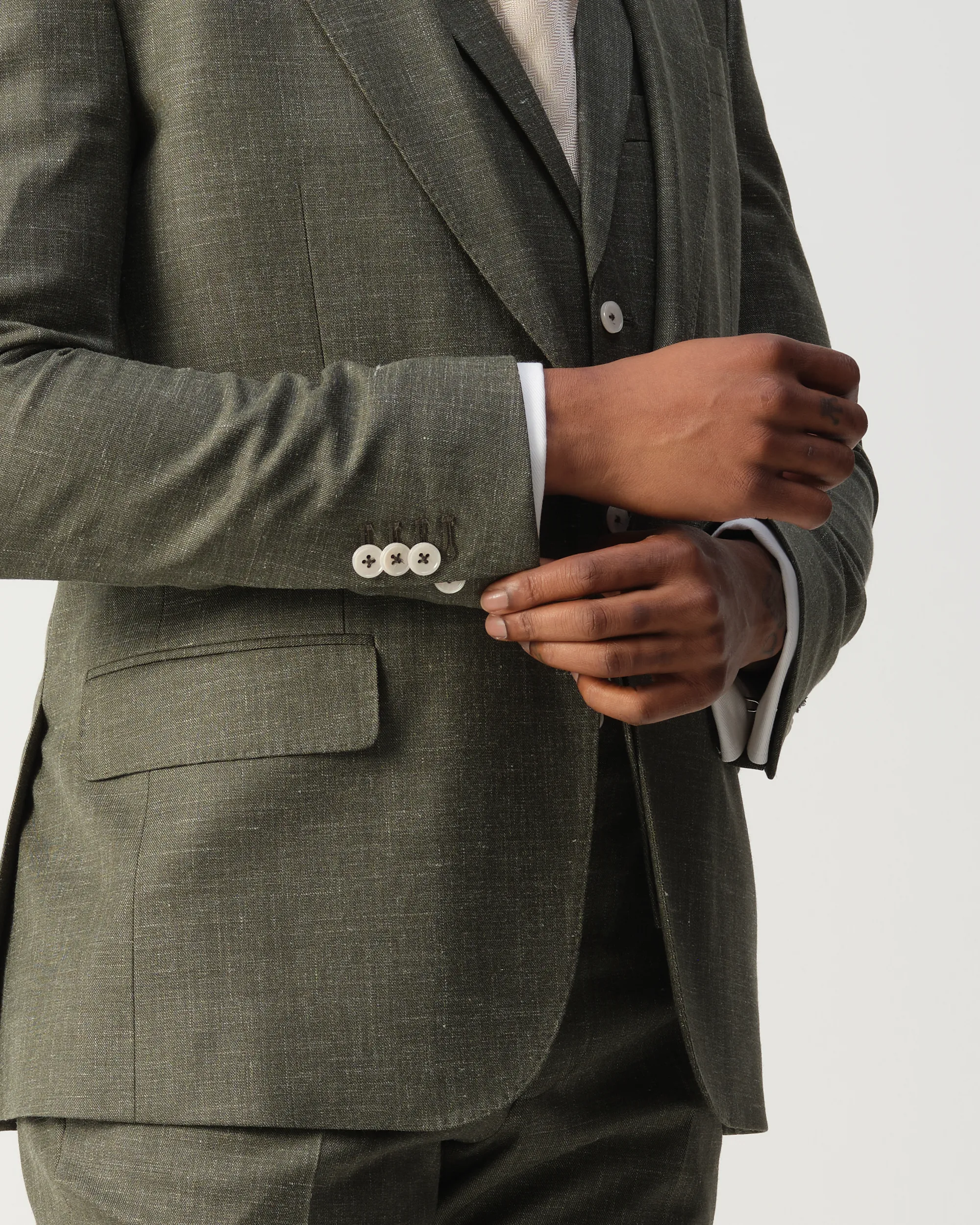 Vesper Draper 2-delig Trouwpak Groen uni 106755-003-46