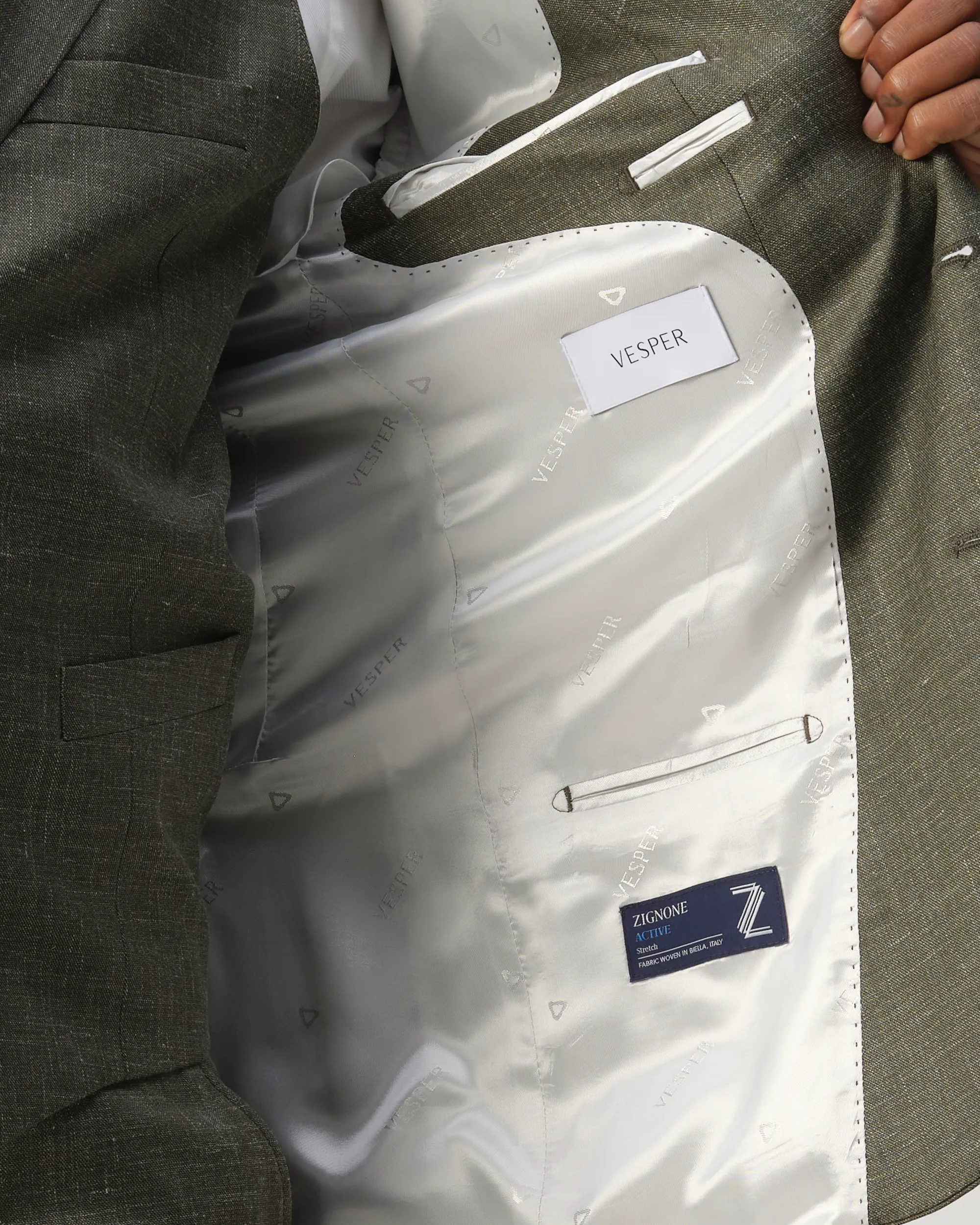 Vesper Draper 2-delig Trouwpak Groen uni 106755-003-46