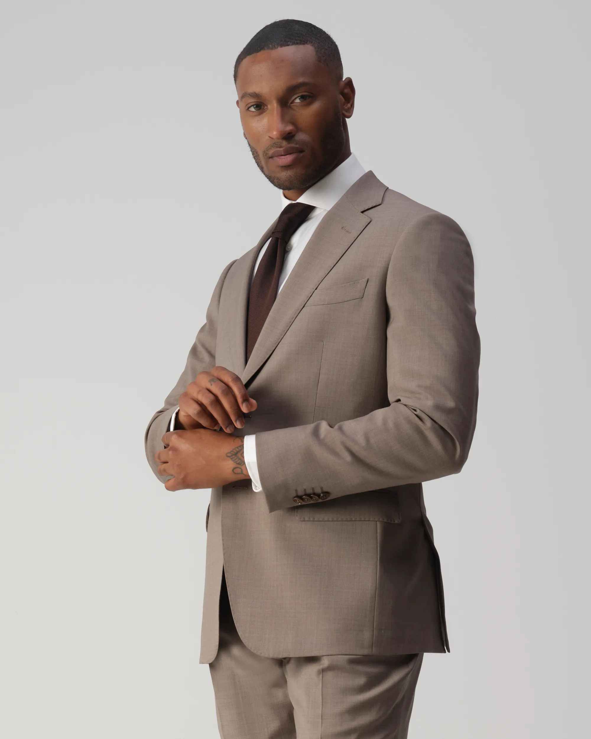 Vesper Draper 2-delig Pak Lichtbruin uni 106757-002-44