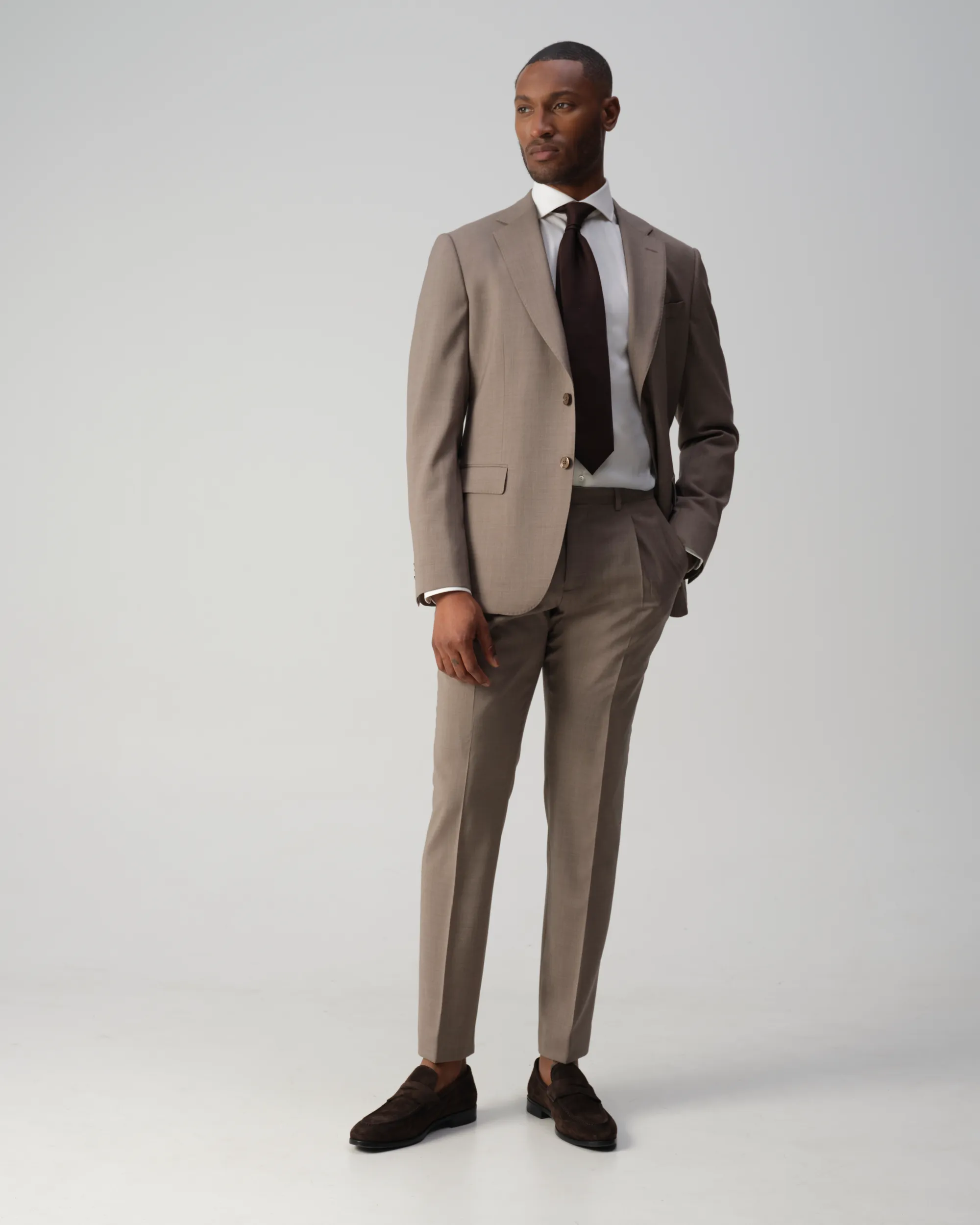 Vesper Draper 2-delig Pak Lichtbruin uni 106757-002-44