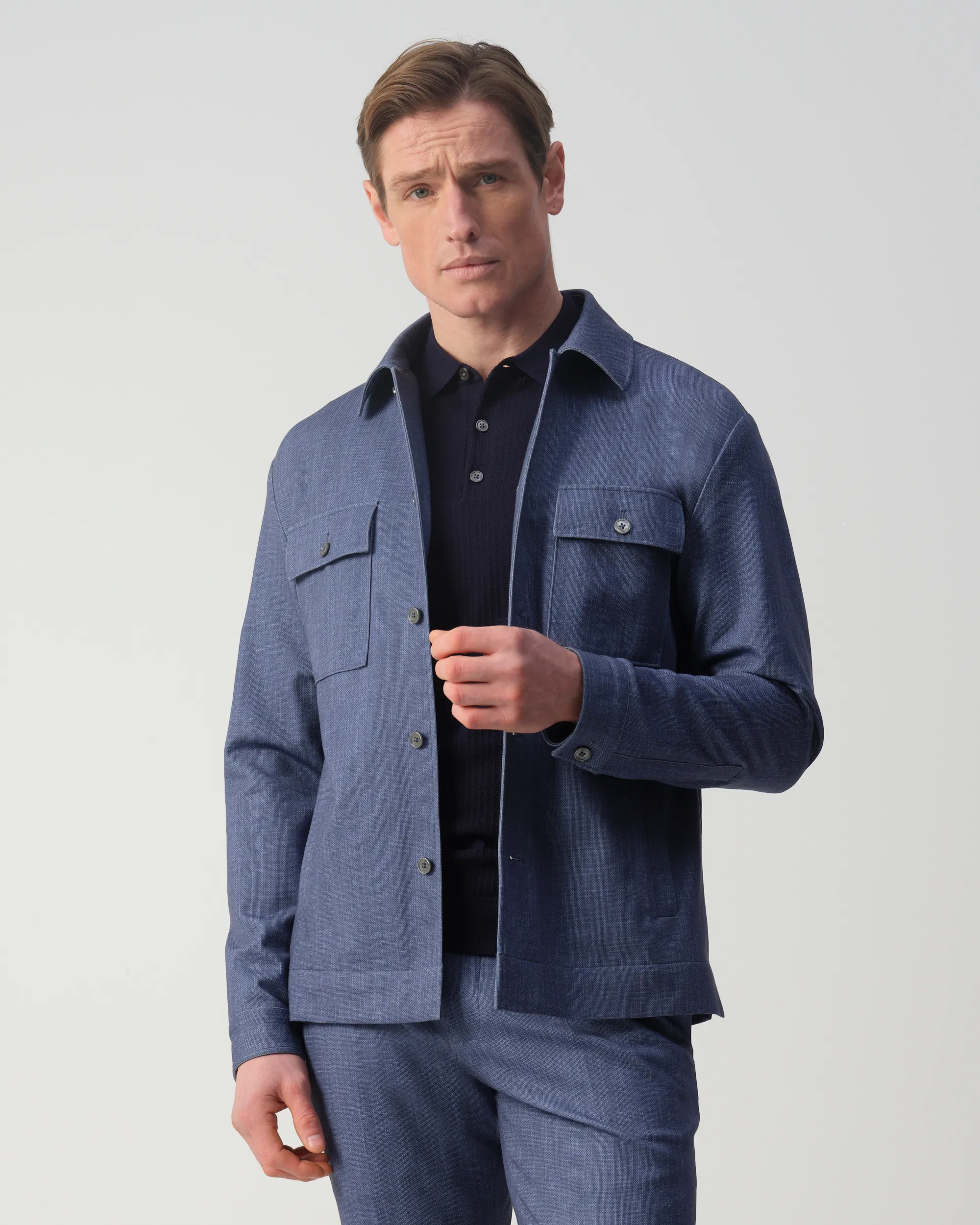 Vesper Pryce Overshirt Blauw uni 106762-001-46
