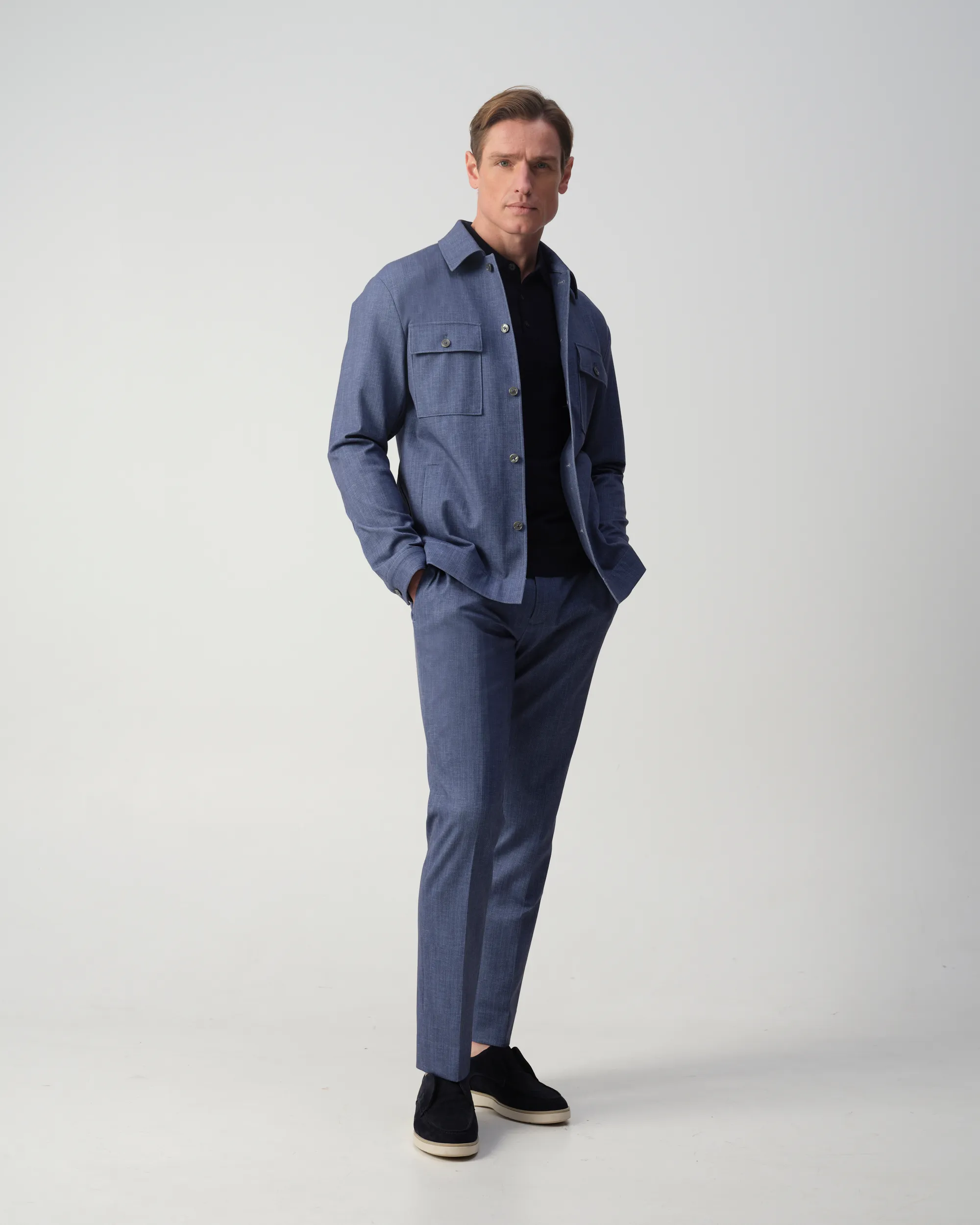 Vesper Pryce Overshirt Blauw uni 106762-001-46