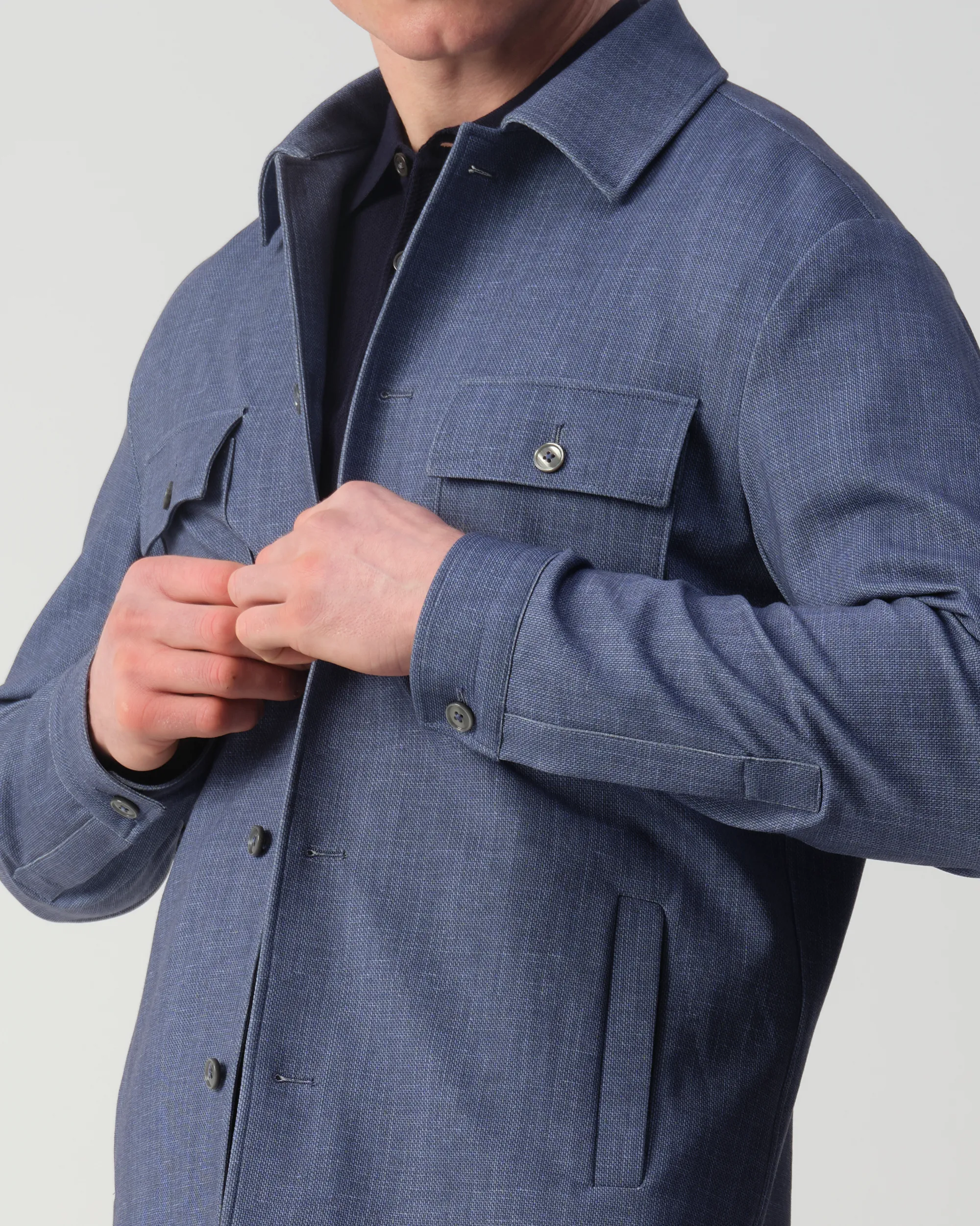 Vesper Pryce Overshirt Blauw uni 106762-001-46