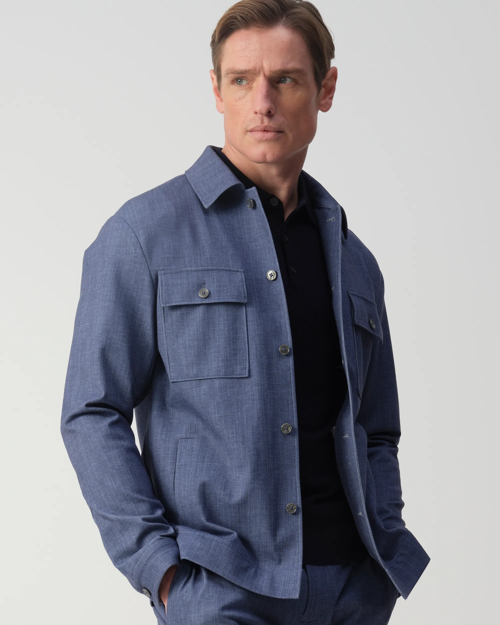 Vesper Pryce Overshirt Blauw uni 106762-001-46