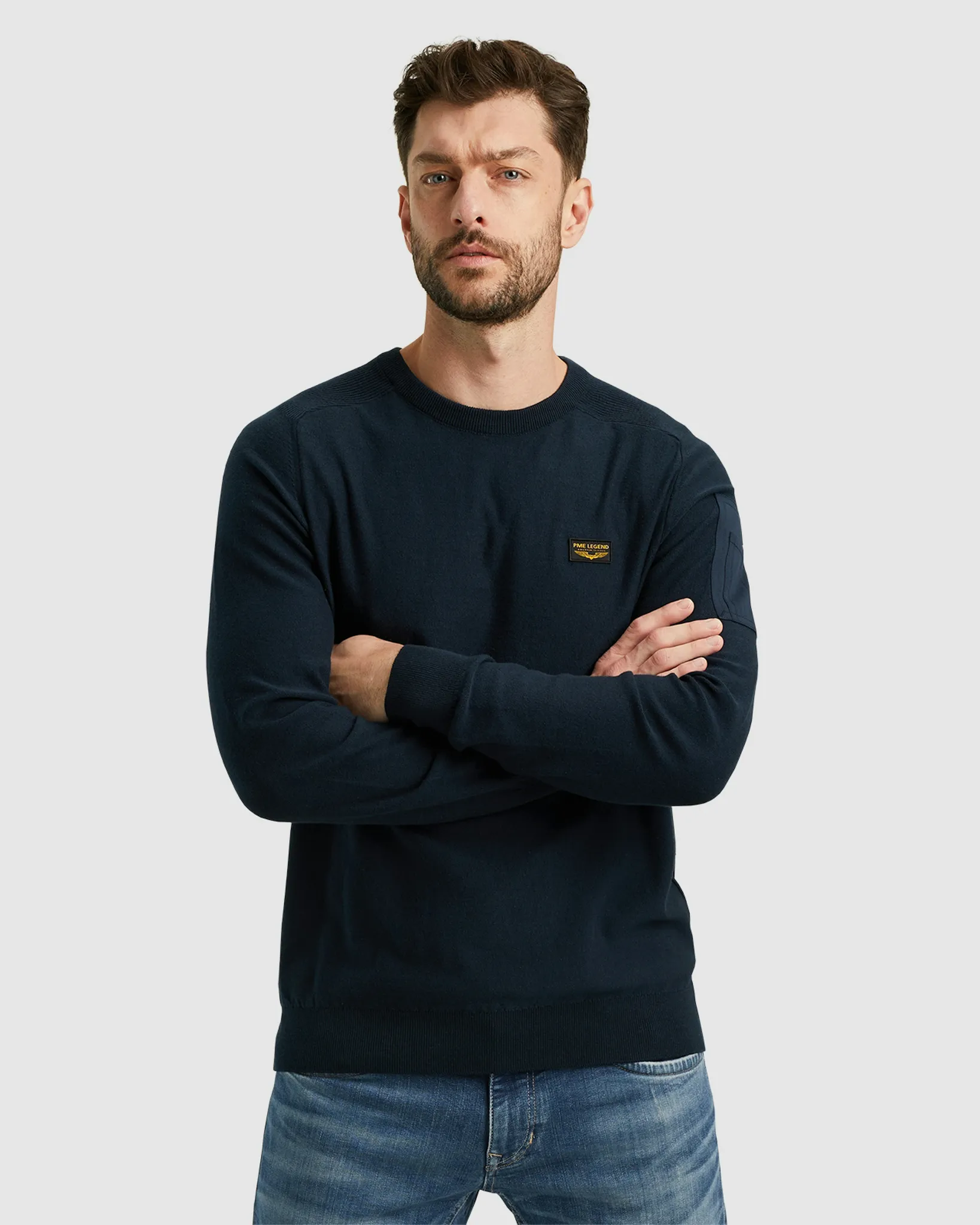 PME Legend Trui ronde hals Blauw 106910-001-L