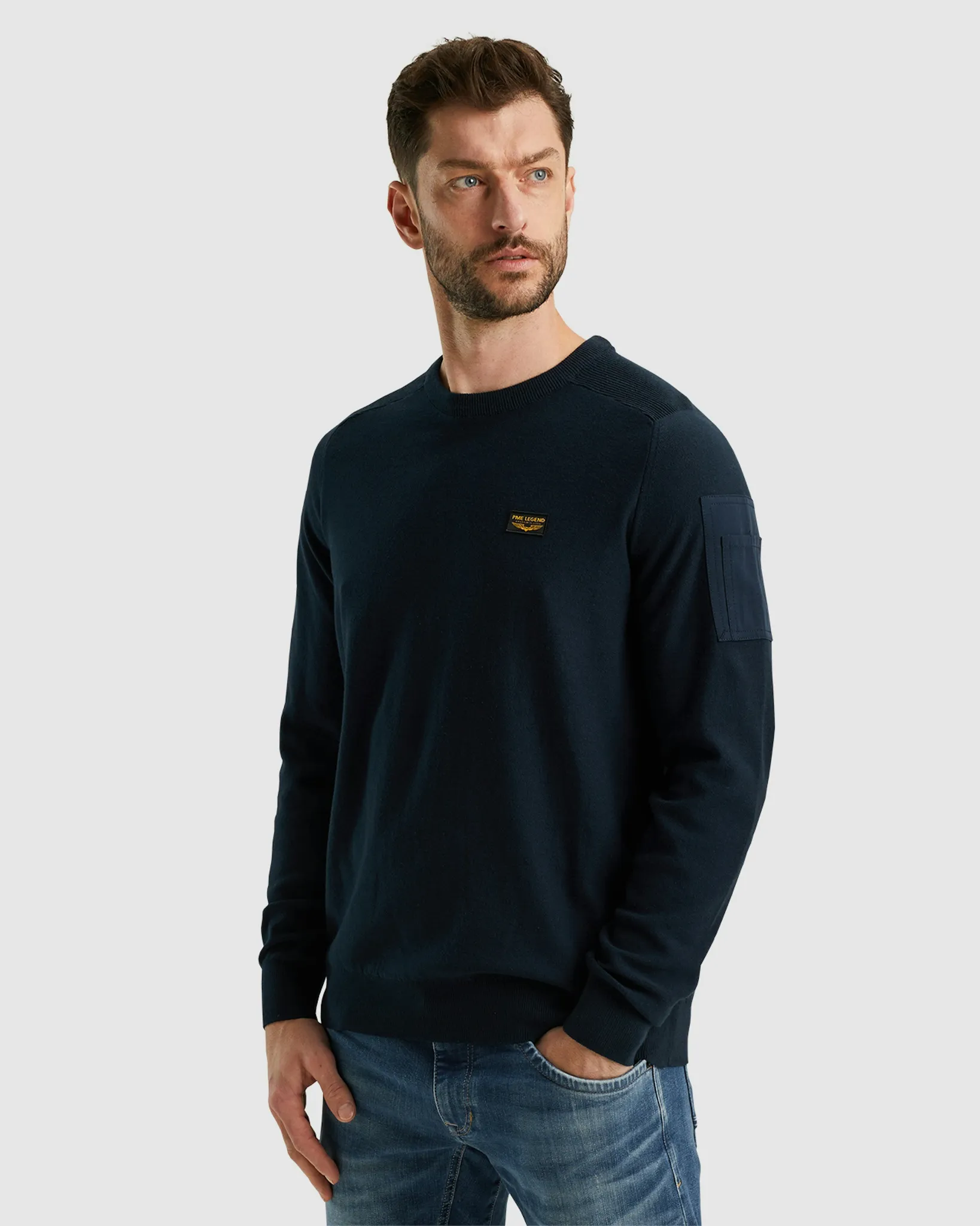 PME Legend Trui ronde hals Blauw 106910-001-L