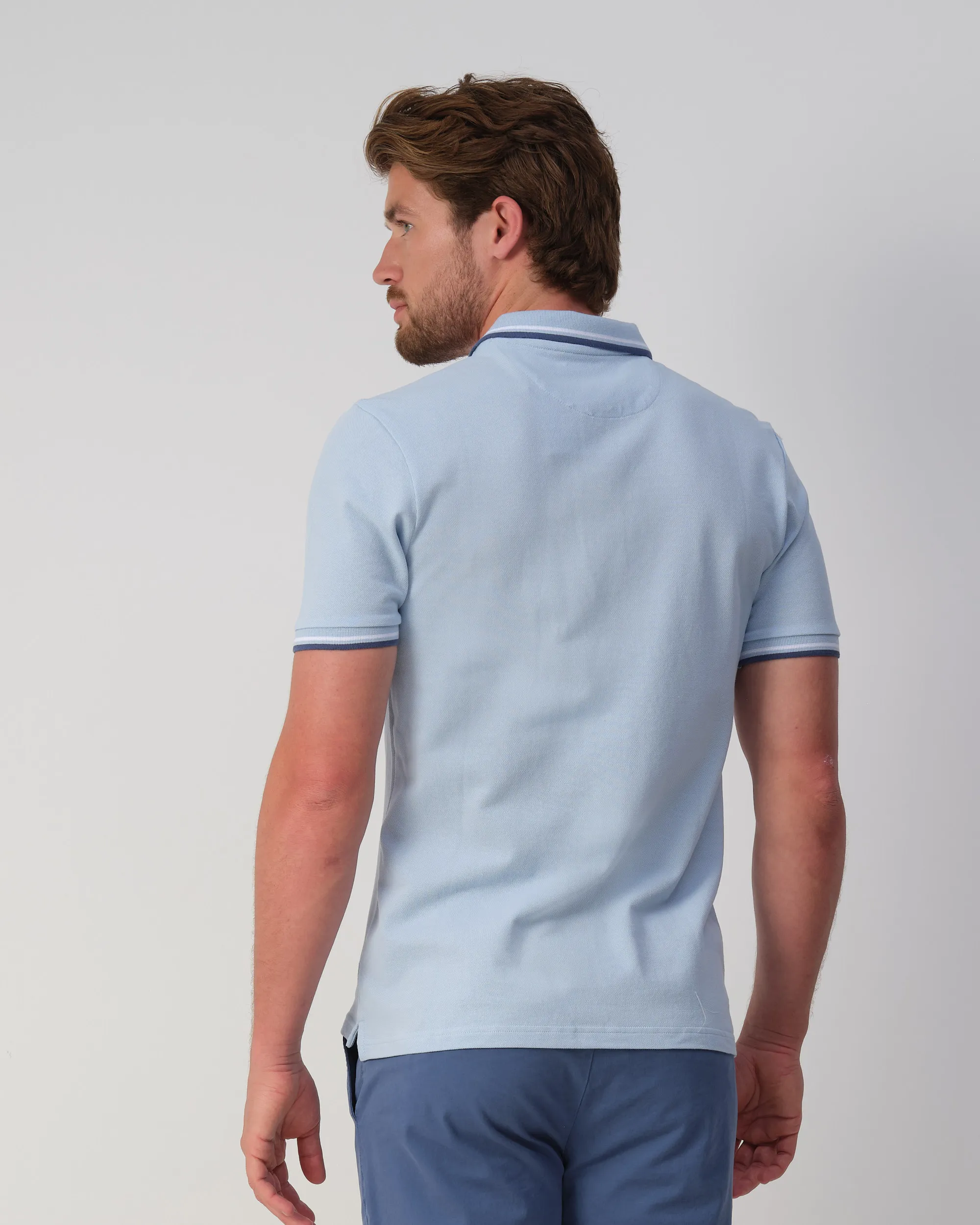Campbell Polo Korte mouw Chambray Blue 106926-003-L