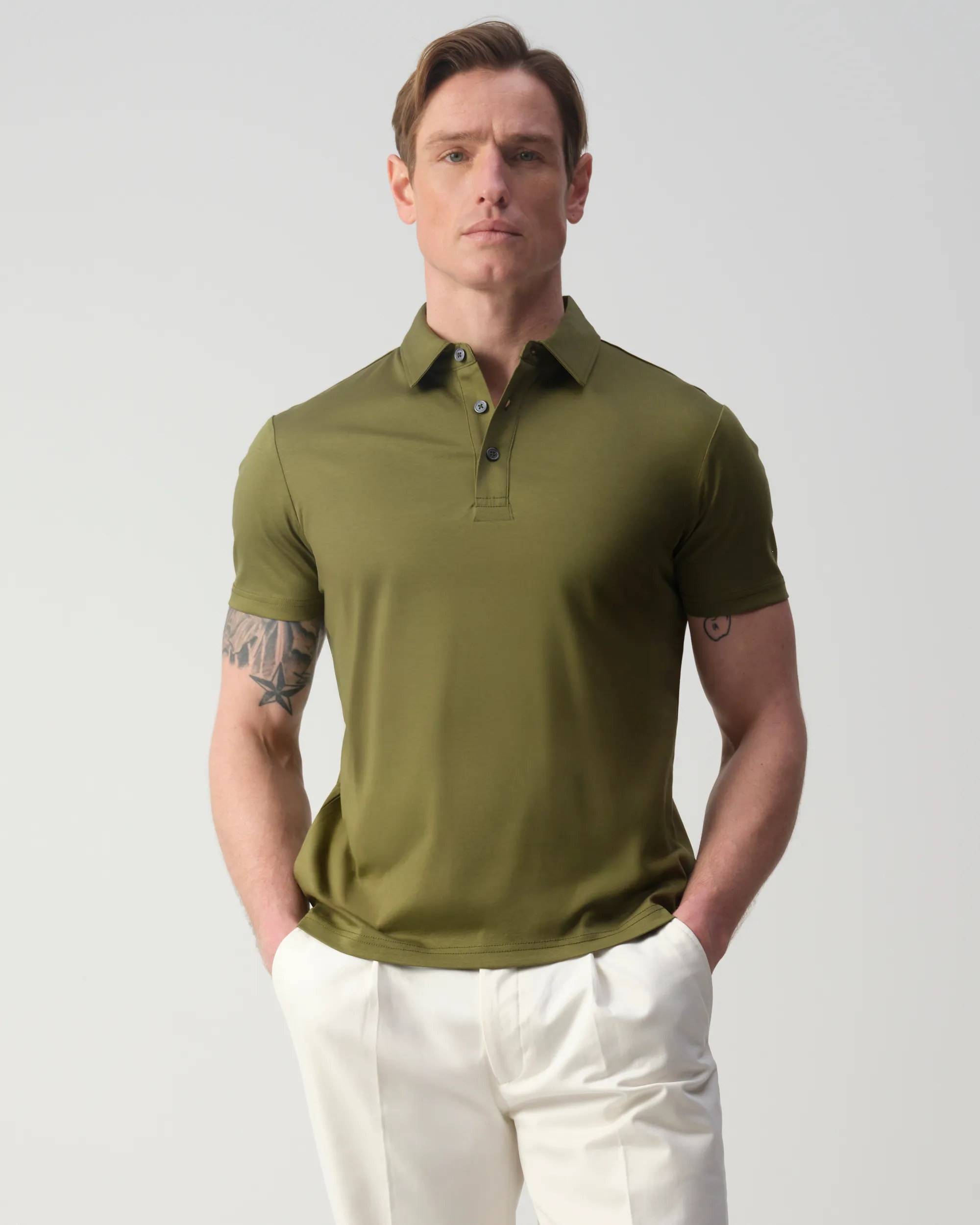 Vesper Brook Polo Olive 106971-001-L
