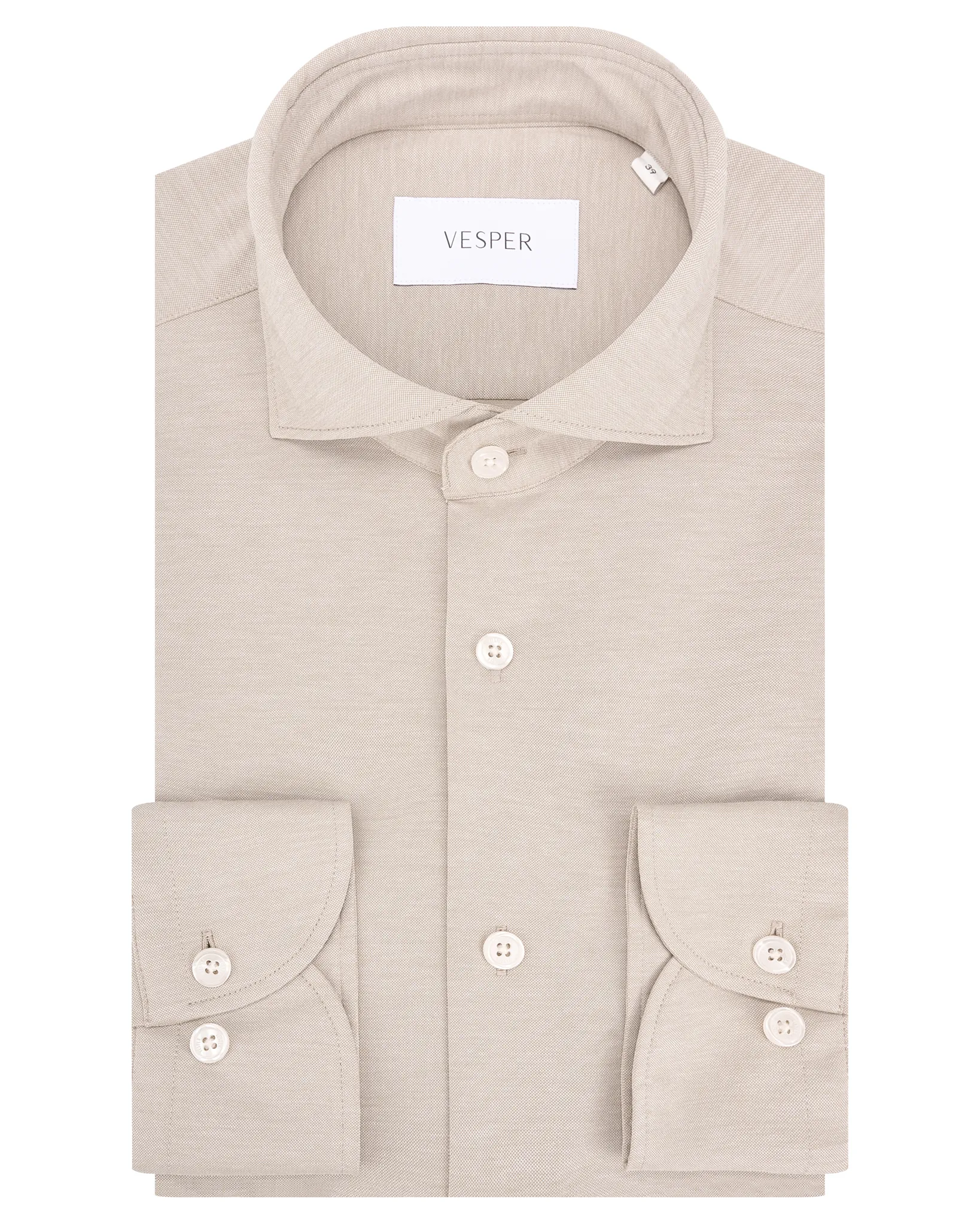 Vesper Overhemd LM Beige uni 106973-003-37