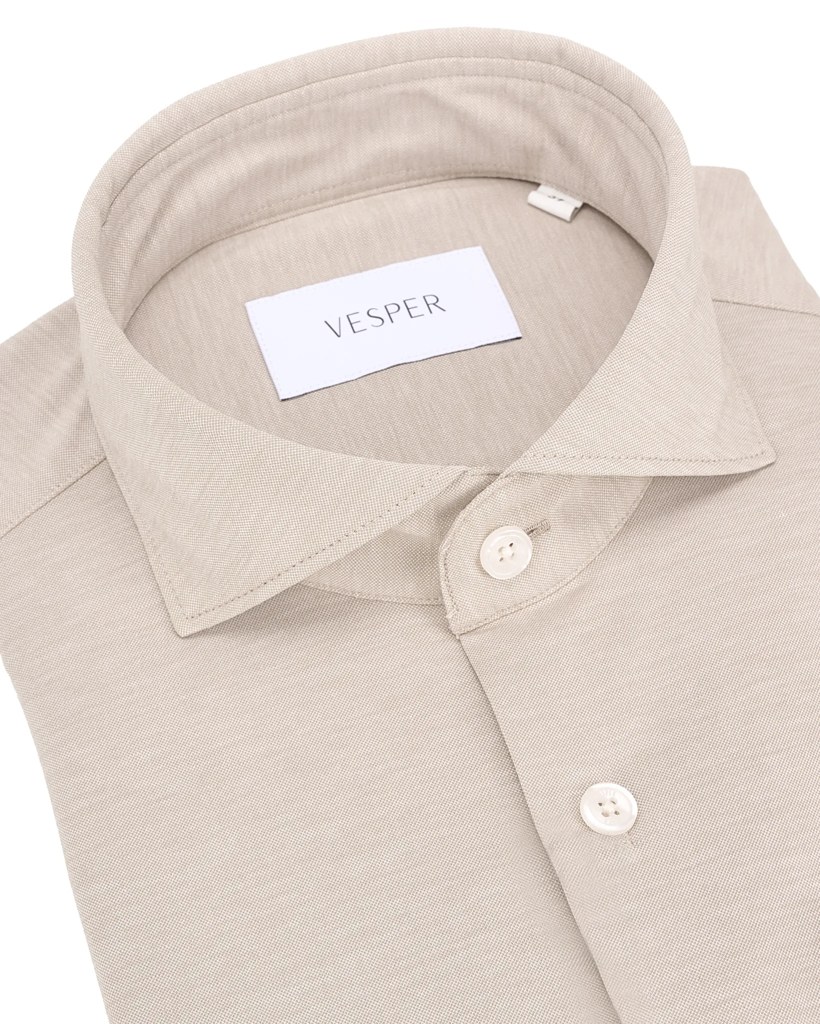 Vesper Overhemd LM Beige uni 106973-003-37