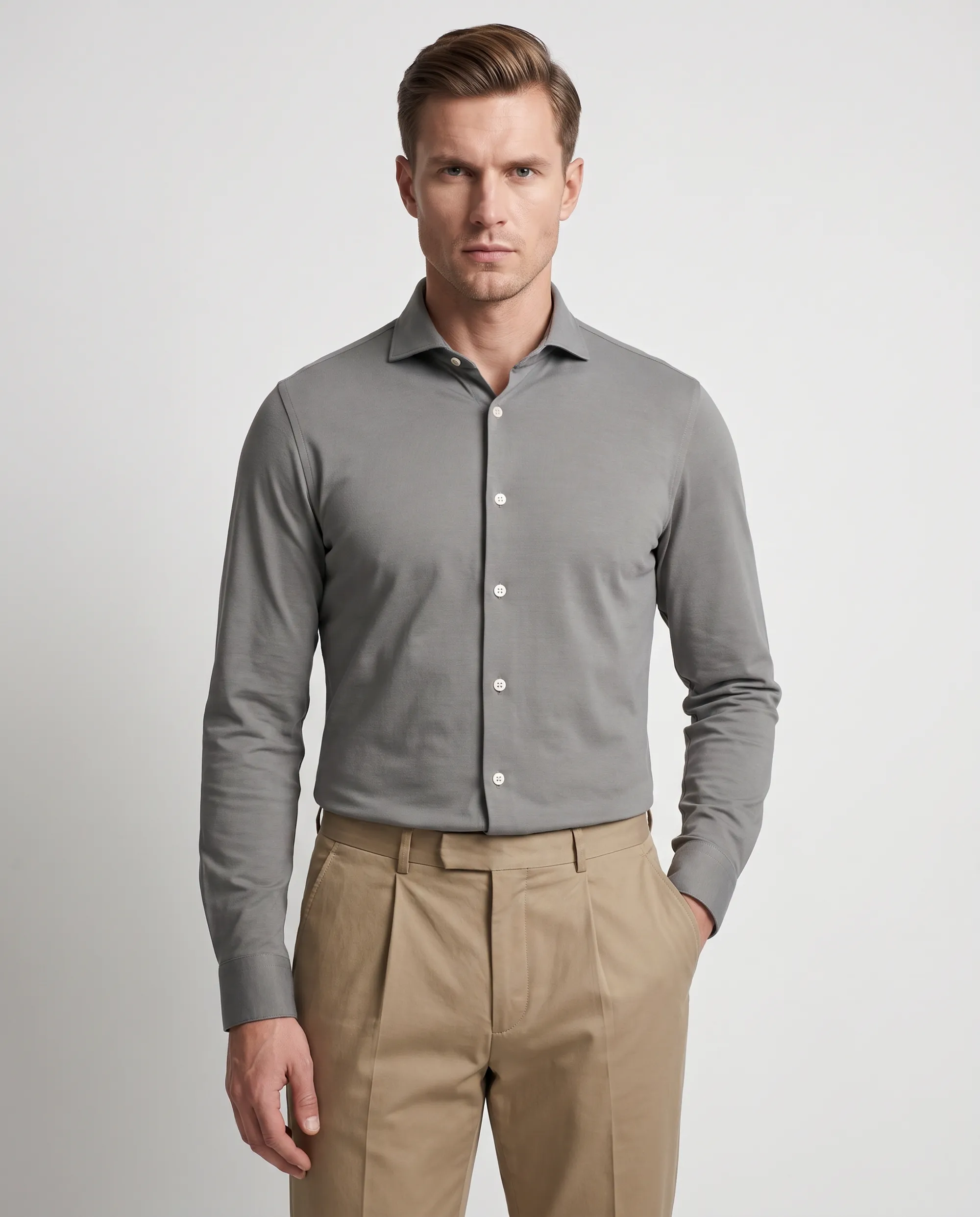 Vesper Overhemd LM Greenish grey 106973-004-37