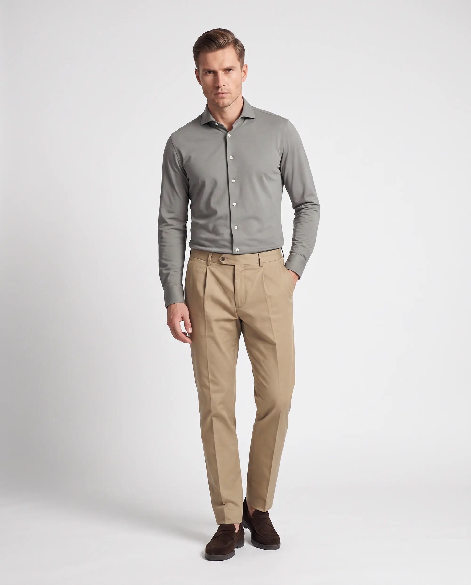 Vesper Overhemd LM Greenish grey 106973-004-37