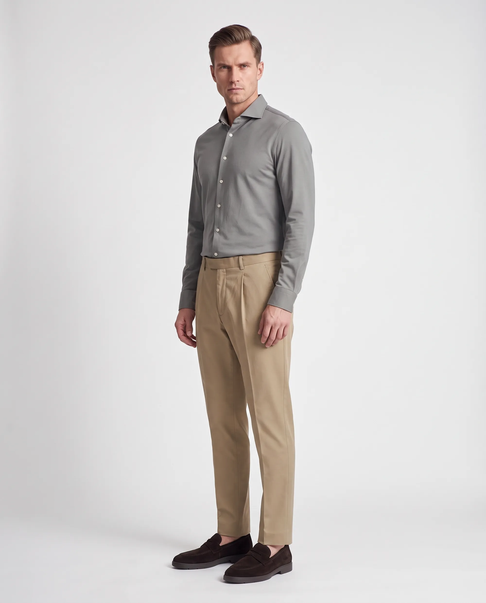 Vesper Overhemd LM Greenish grey 106973-004-37
