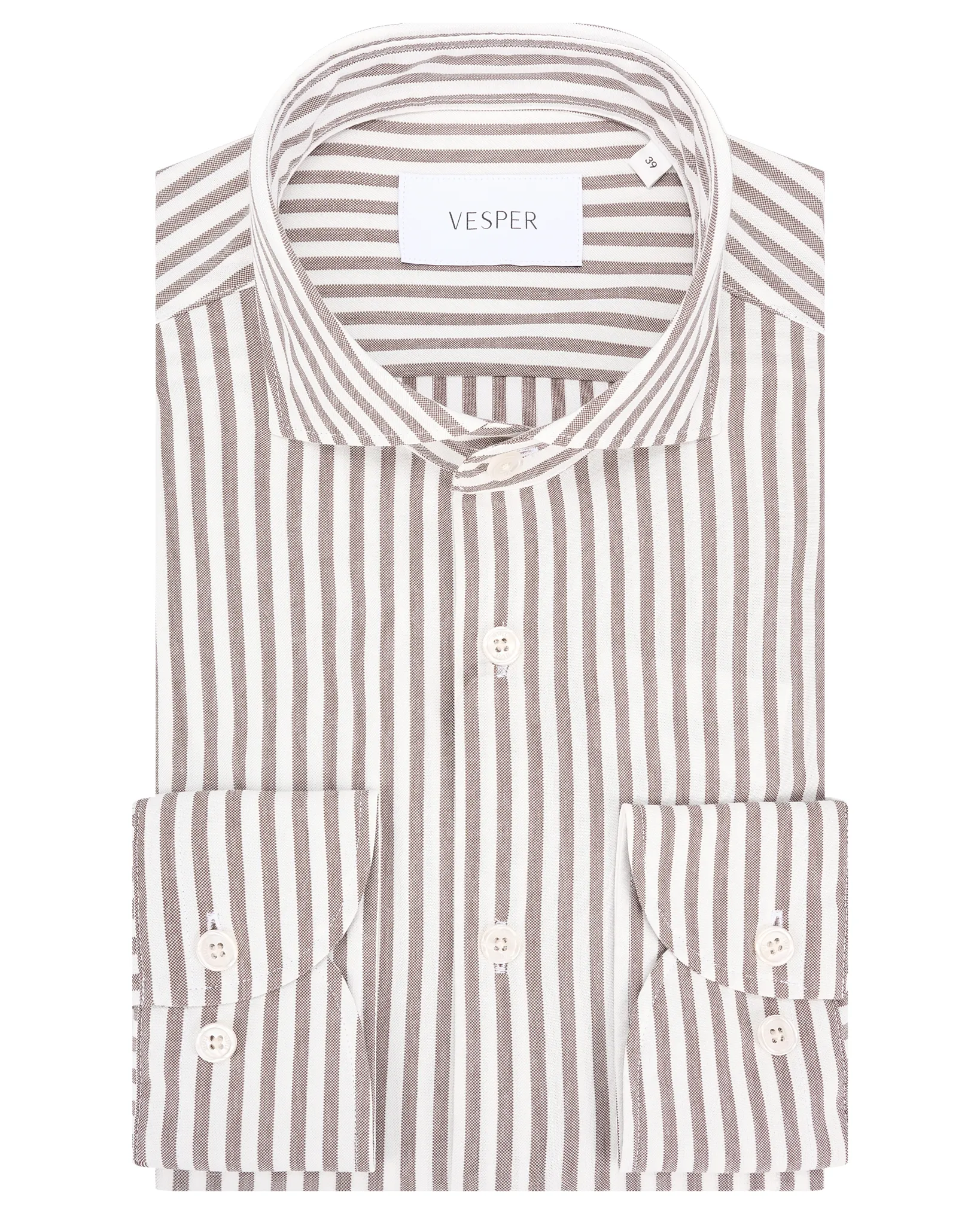 Vesper Finchley Overhemd Bruin streep 106974-001-37