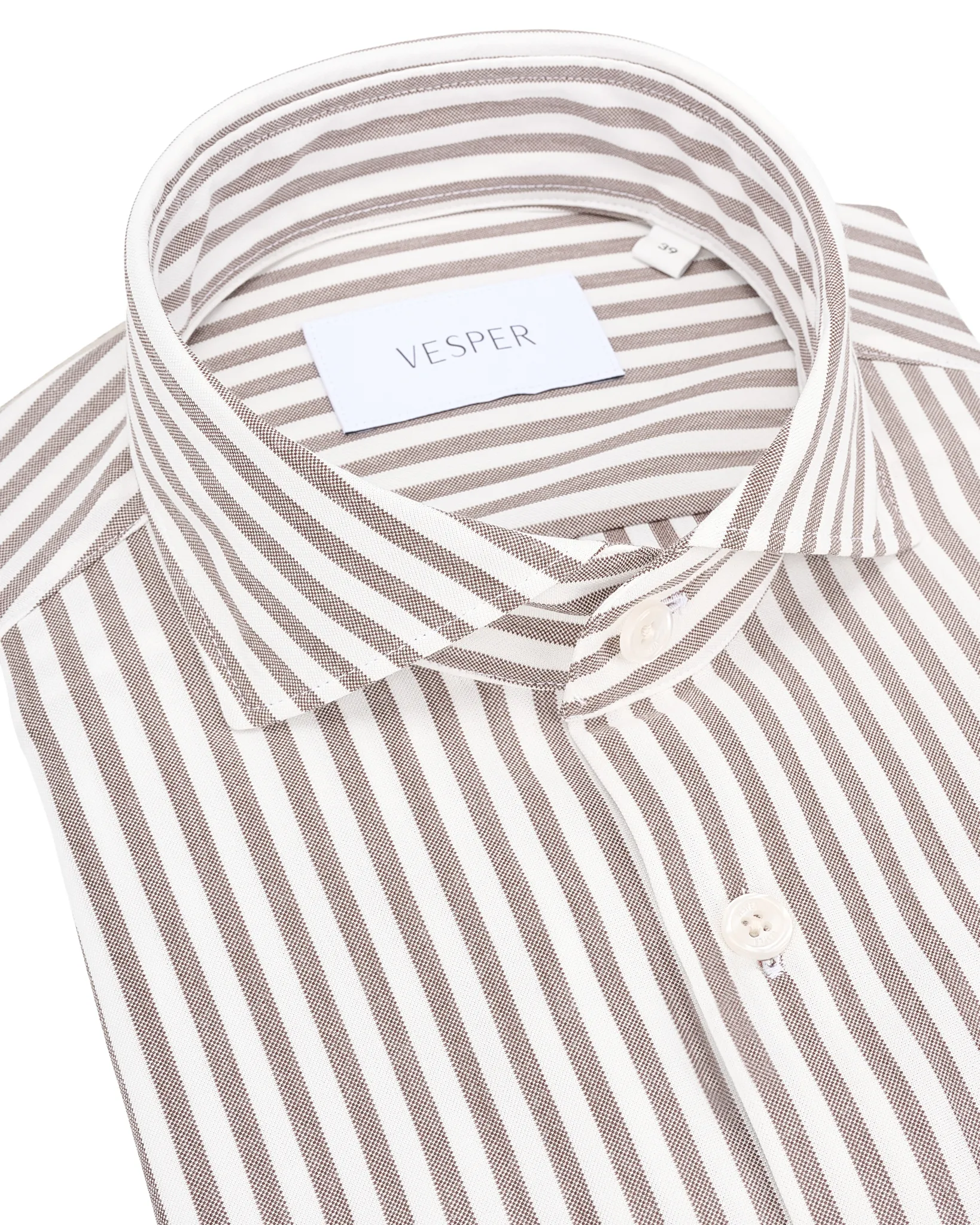 Vesper Finchley Overhemd Bruin streep 106974-001-37