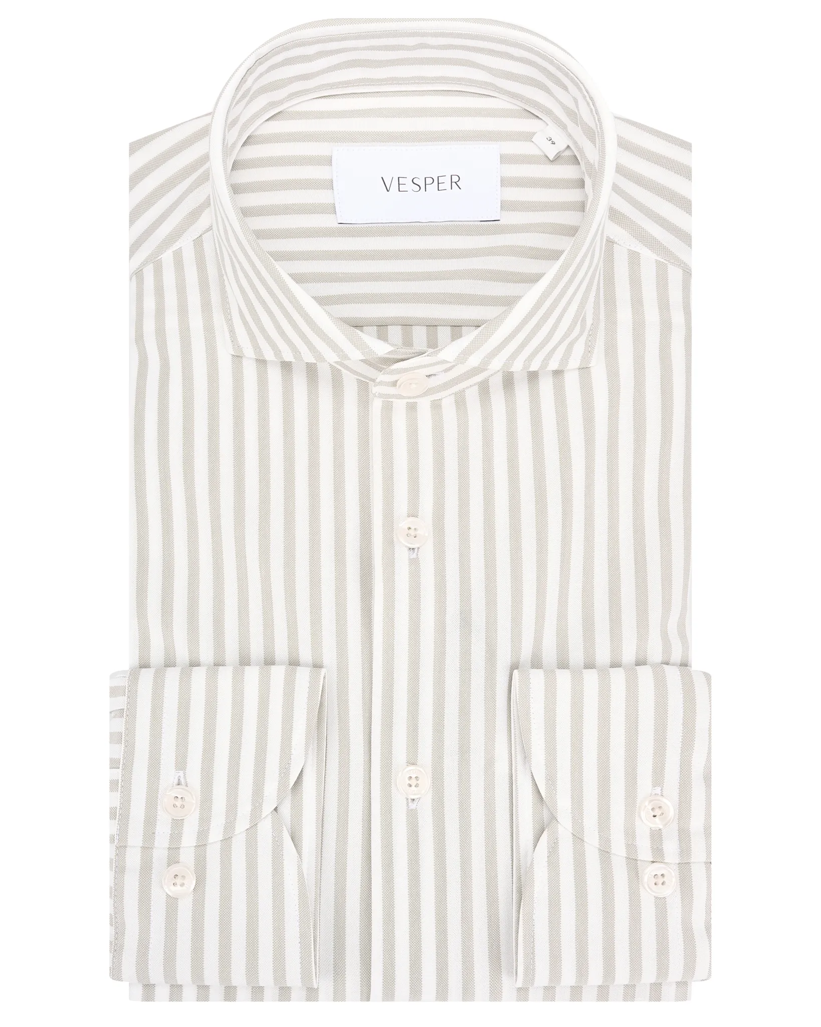 Vesper Finchley Overhemd Taupe stripe 106974-003-37