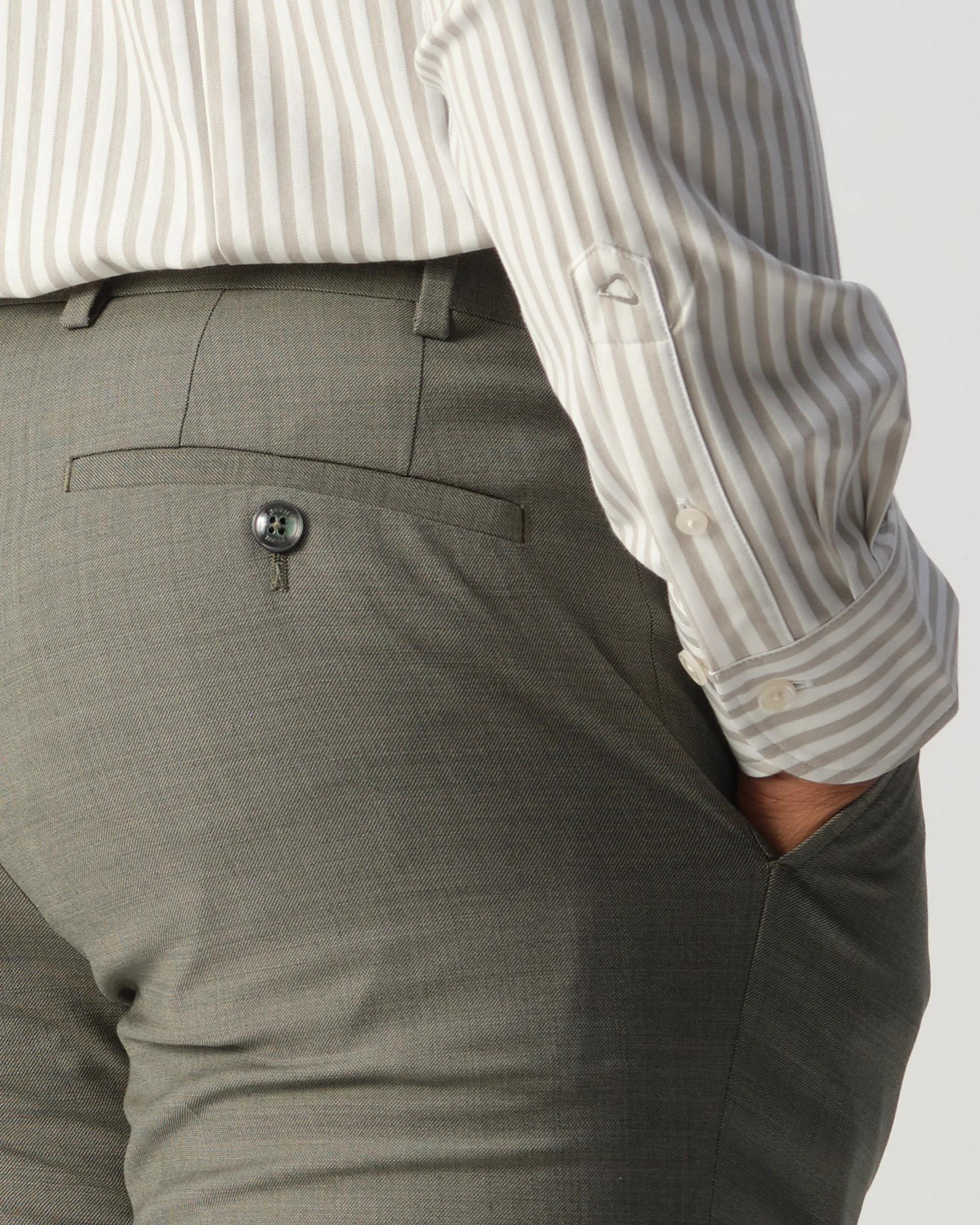 Vesper Finchley Overhemd Taupe stripe 106974-003-37