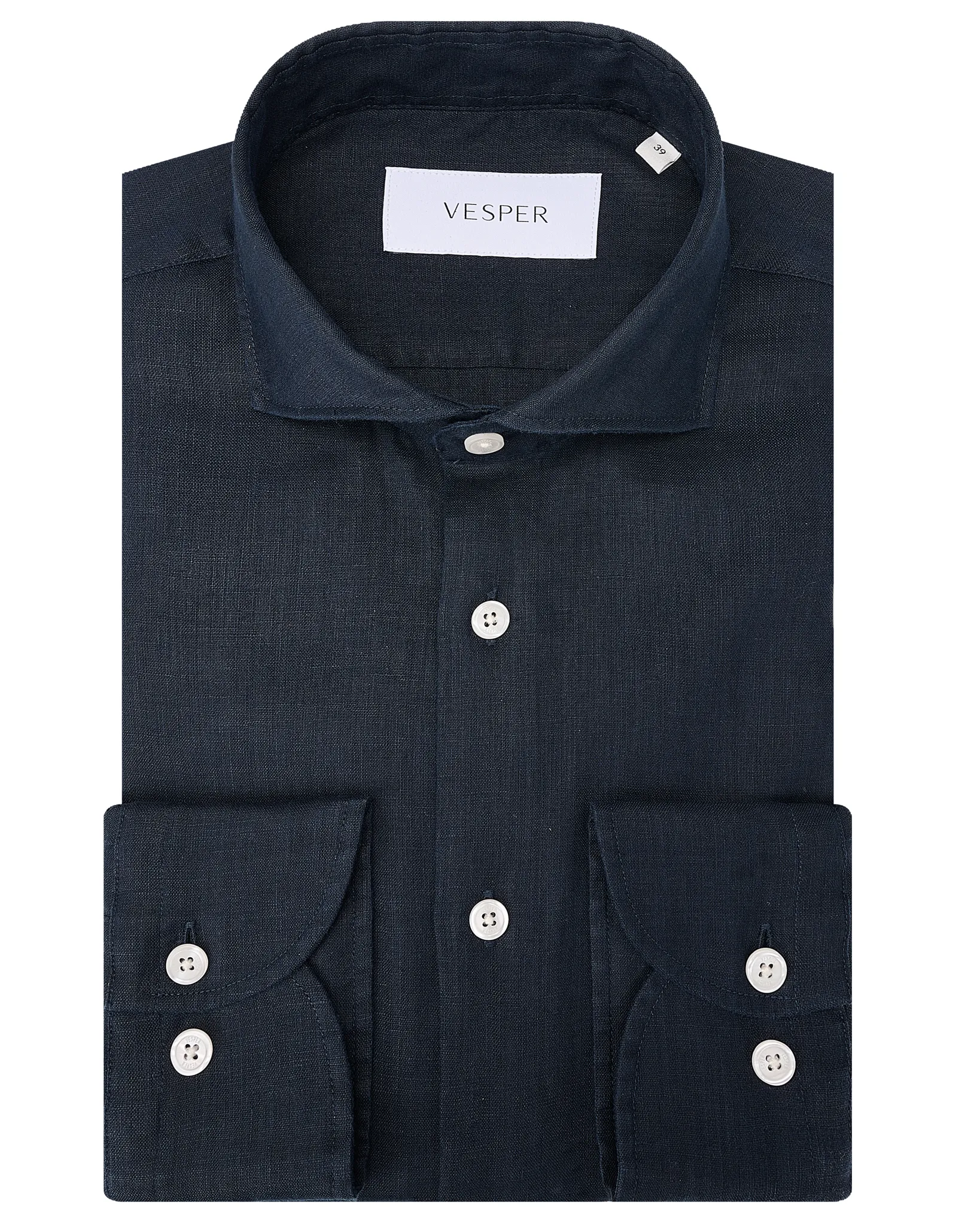 Vesper Finchley Linnen Overhemd Navy 106975-002-37