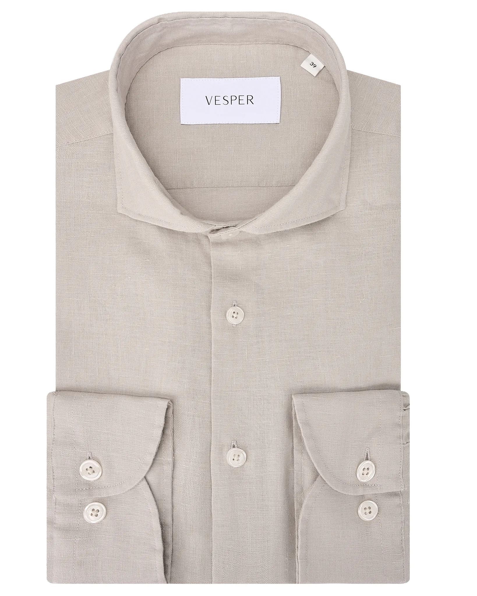 Vesper Finchley Linnen Overhemd Sand 106975-003-37