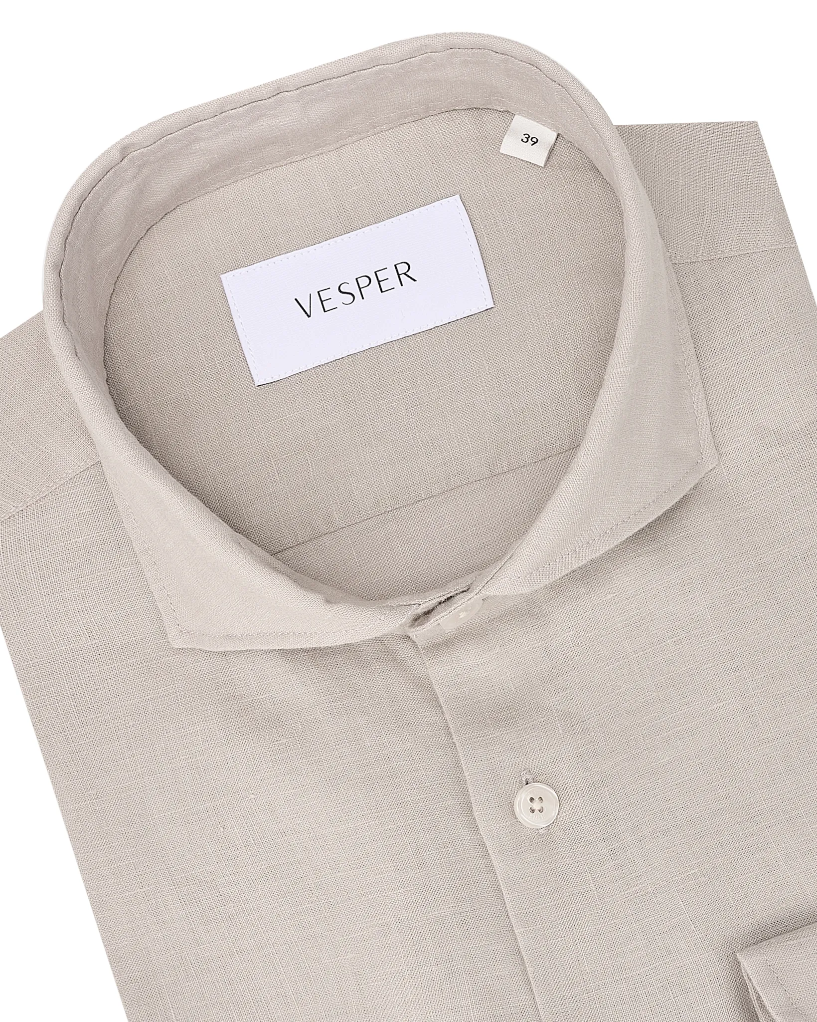 Vesper Finchley Linnen Overhemd Sand 106975-003-37