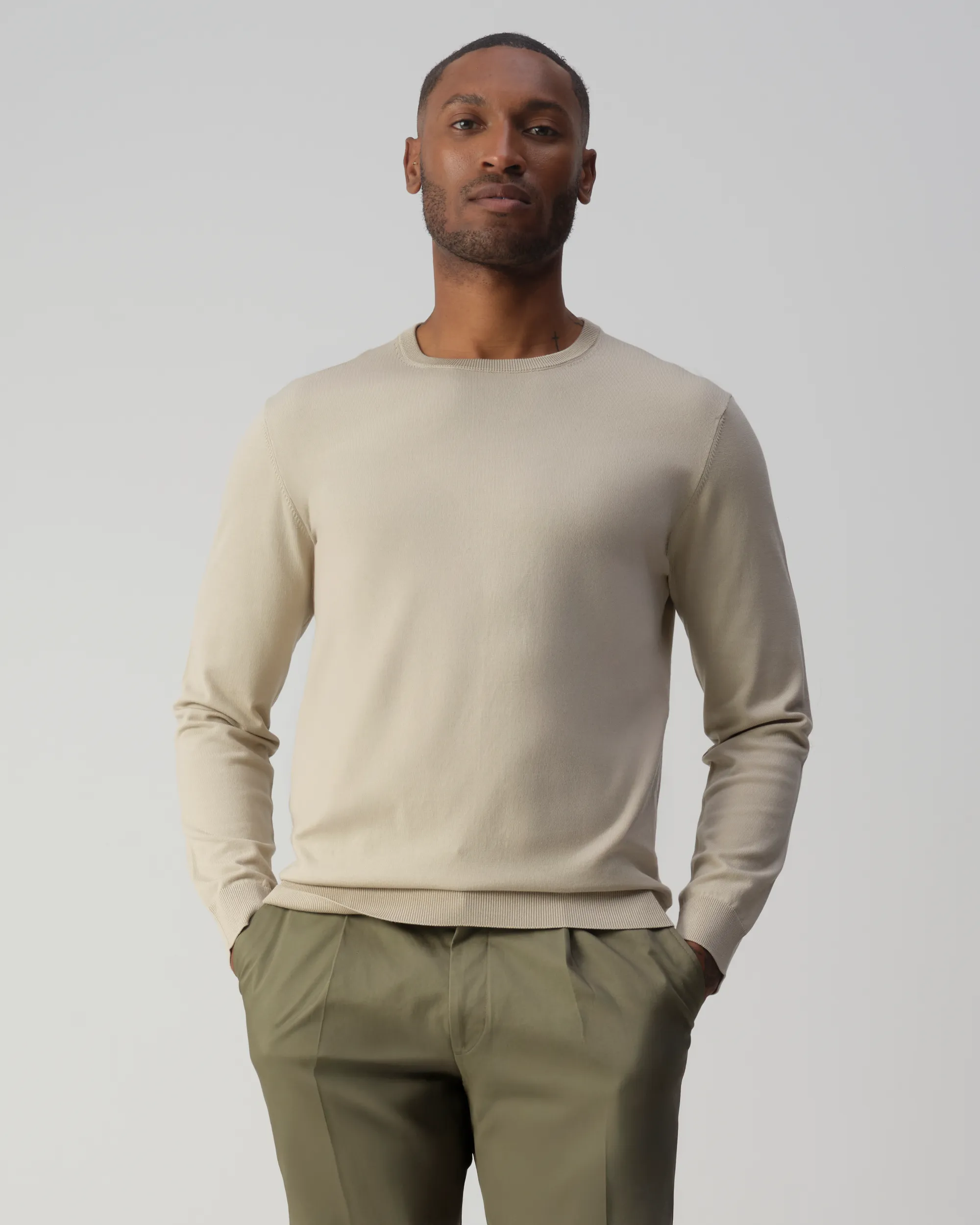 Vesper Mortimer Trui Ronde hals Beige uni 106978-001-L