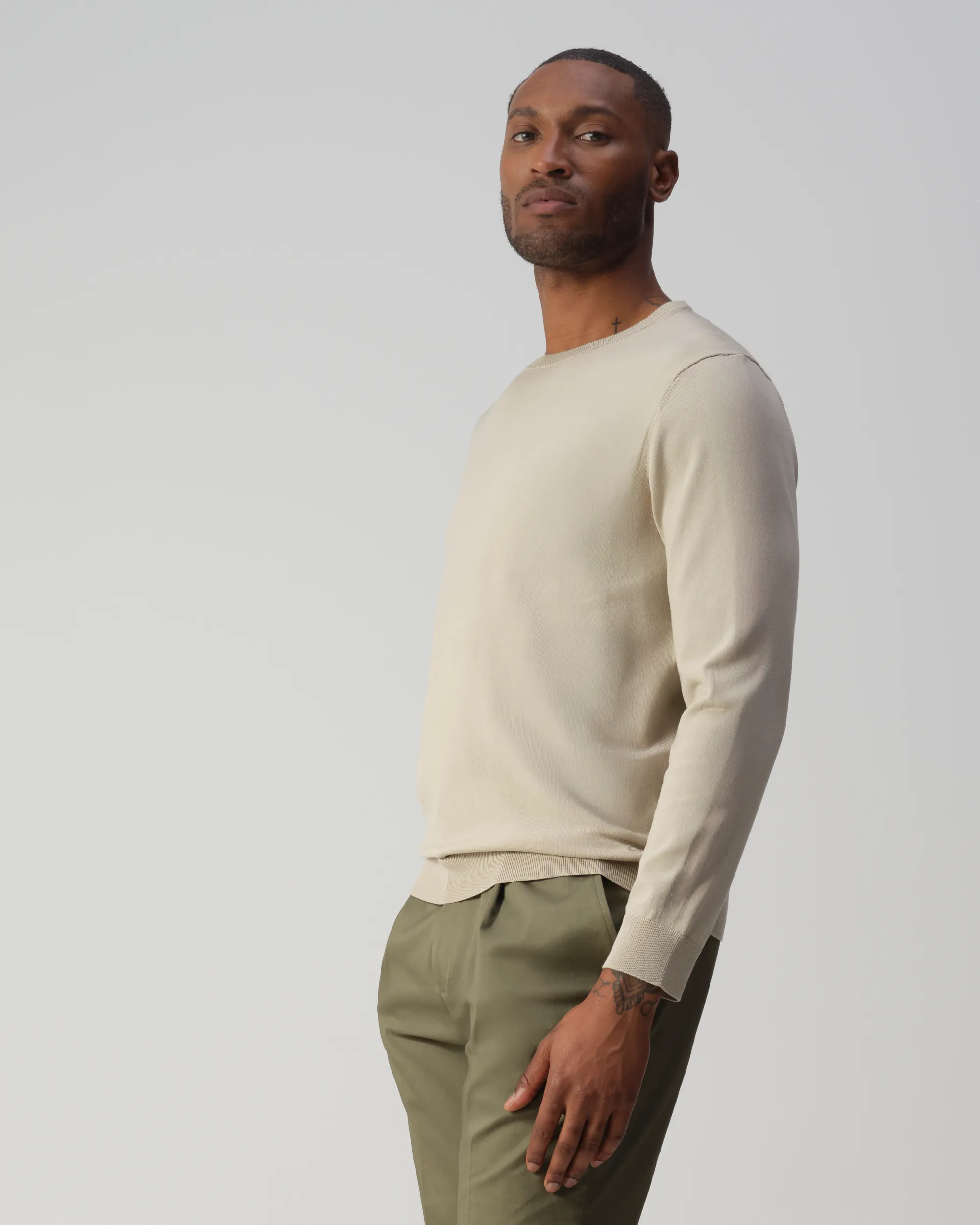 Vesper Mortimer Trui Ronde hals Beige uni 106978-001-L