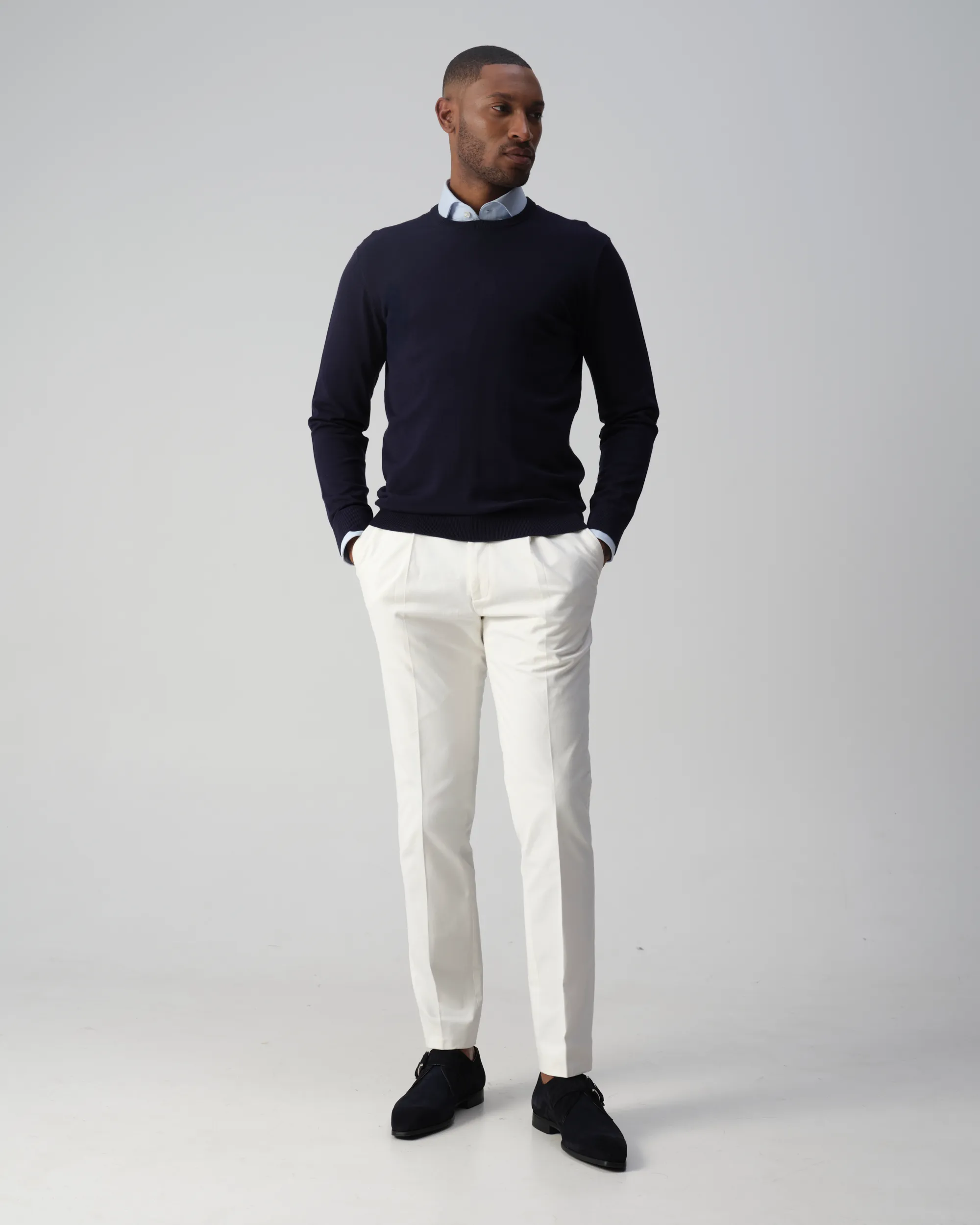 Vesper Mortimer Trui Ronde hals Navy 106978-002-L