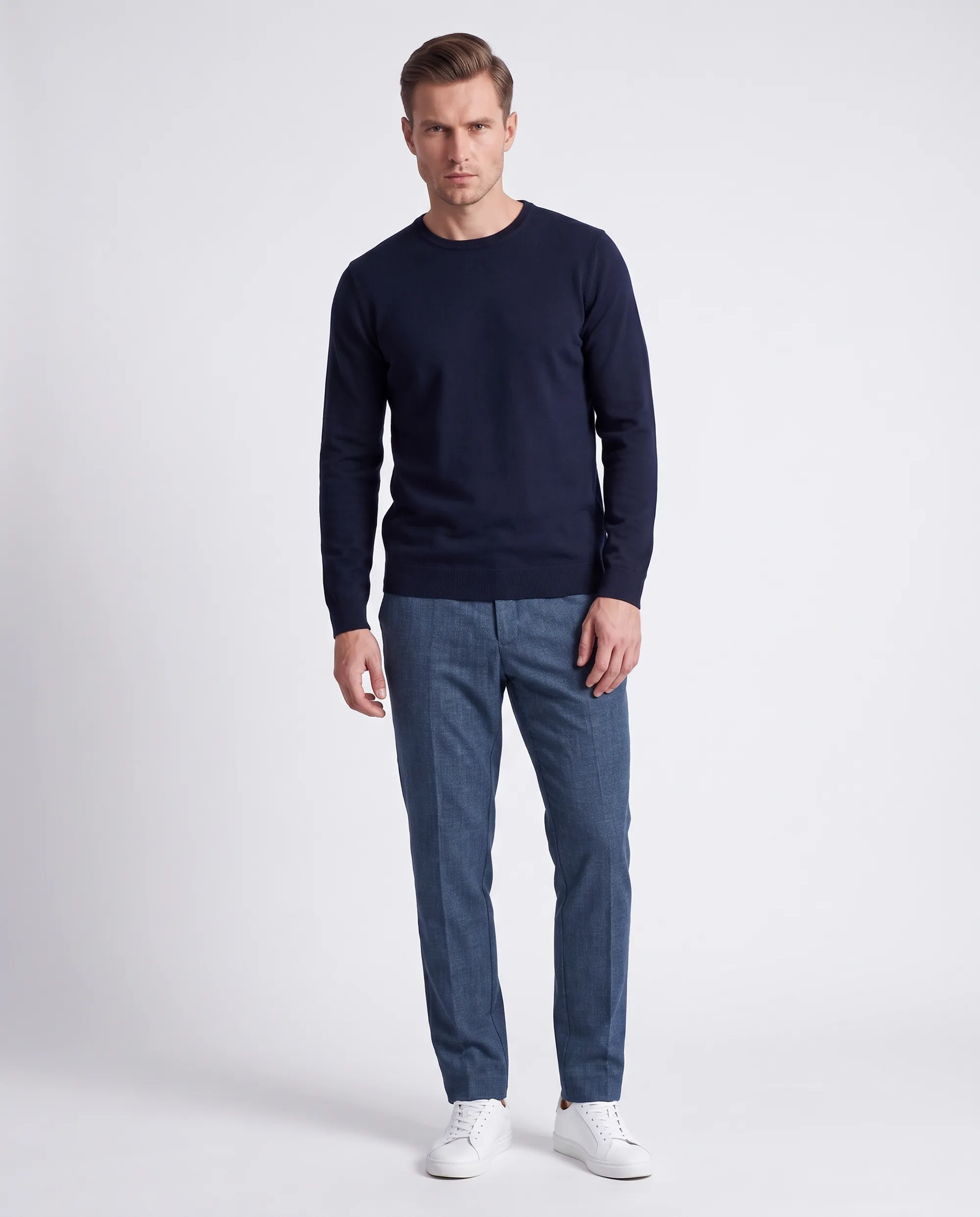 Vesper Trui ronde hals Mortimer Navy 106978-002-L