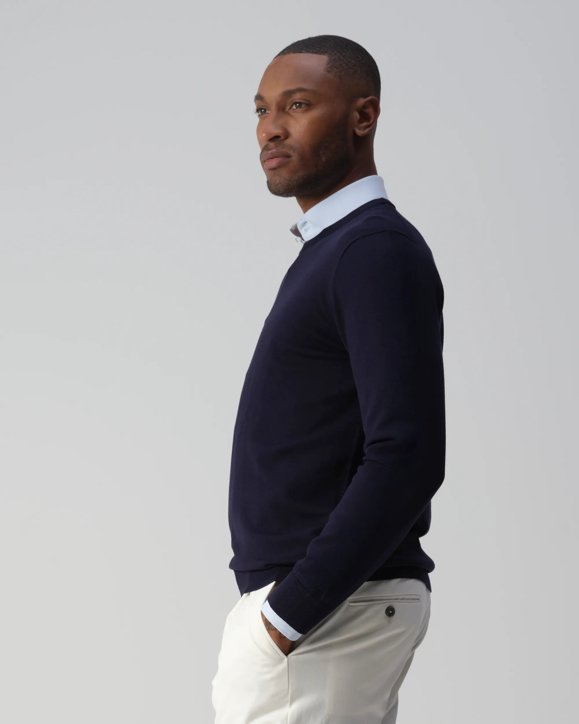 Vesper Mortimer Trui Ronde hals Navy 106978-002-L