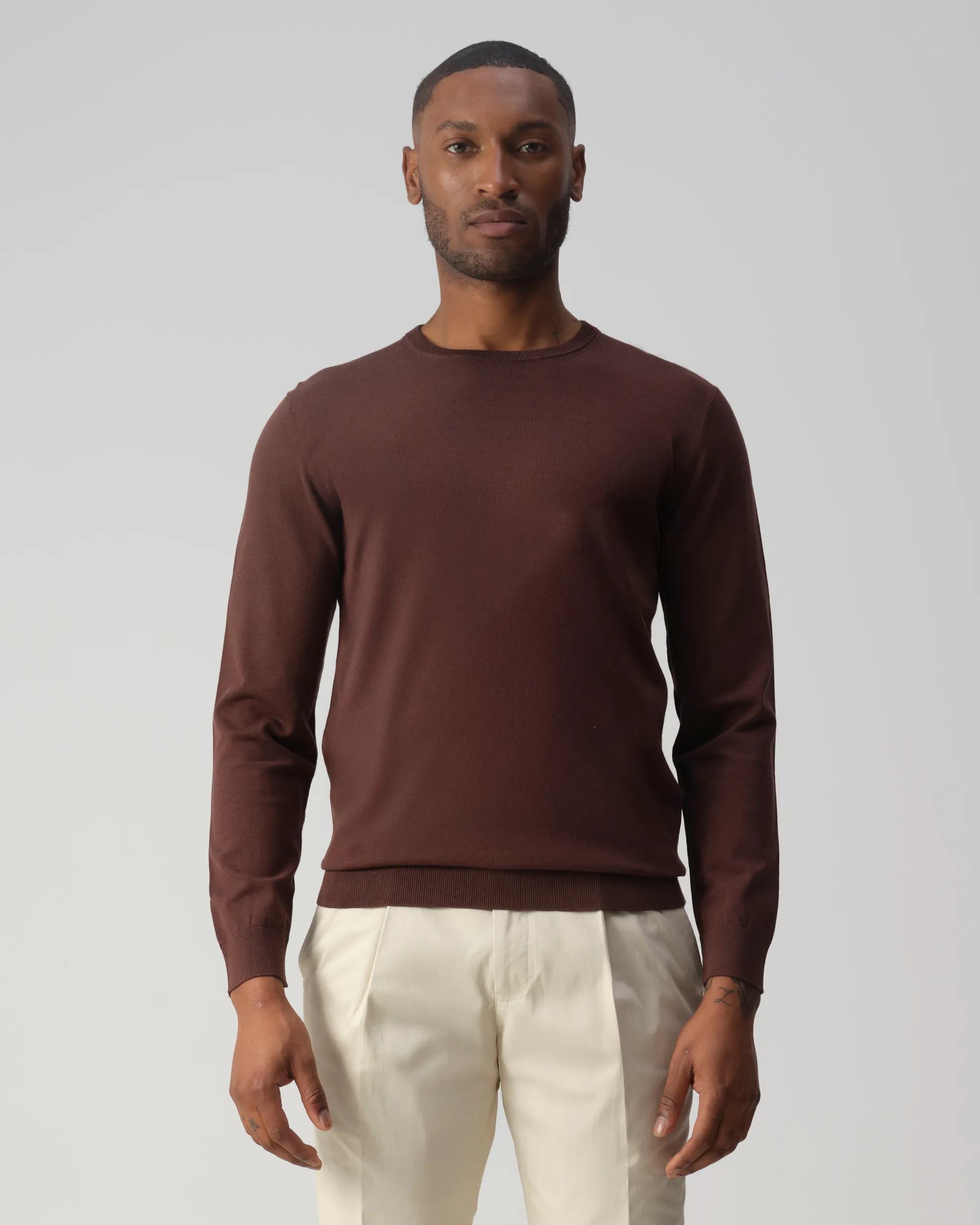 Vesper Mortimer Trui Ronde hals Dark brown 106978-003-L