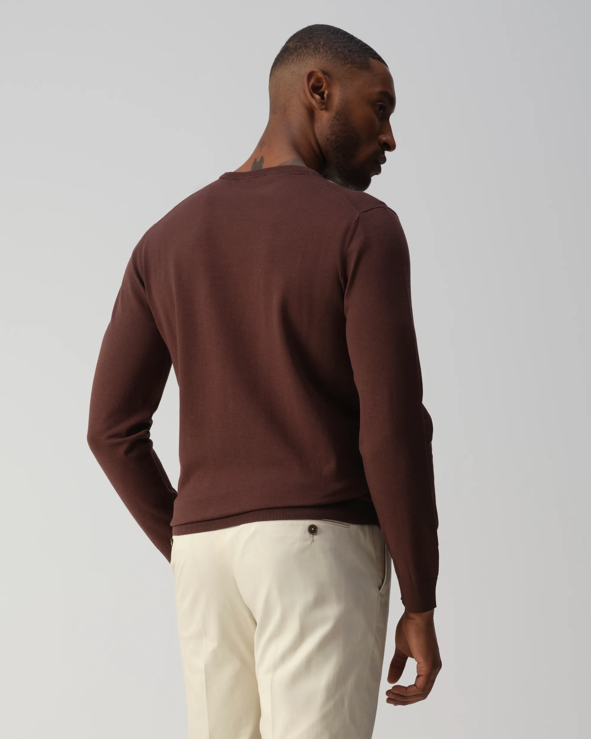 Vesper Mortimer Trui Ronde hals Dark brown 106978-003-L