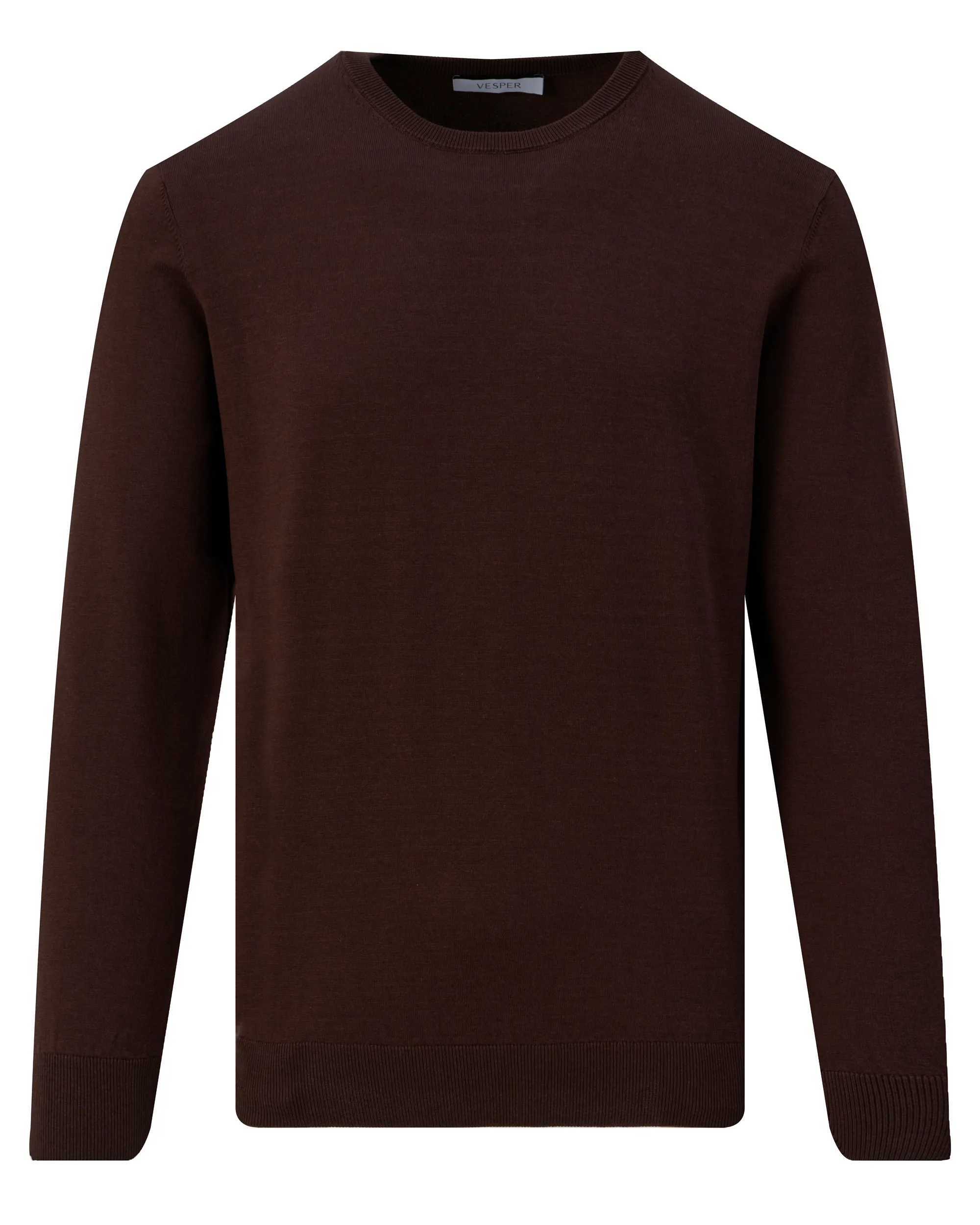Vesper Mortimer Trui Ronde hals Dark brown 106978-003-L