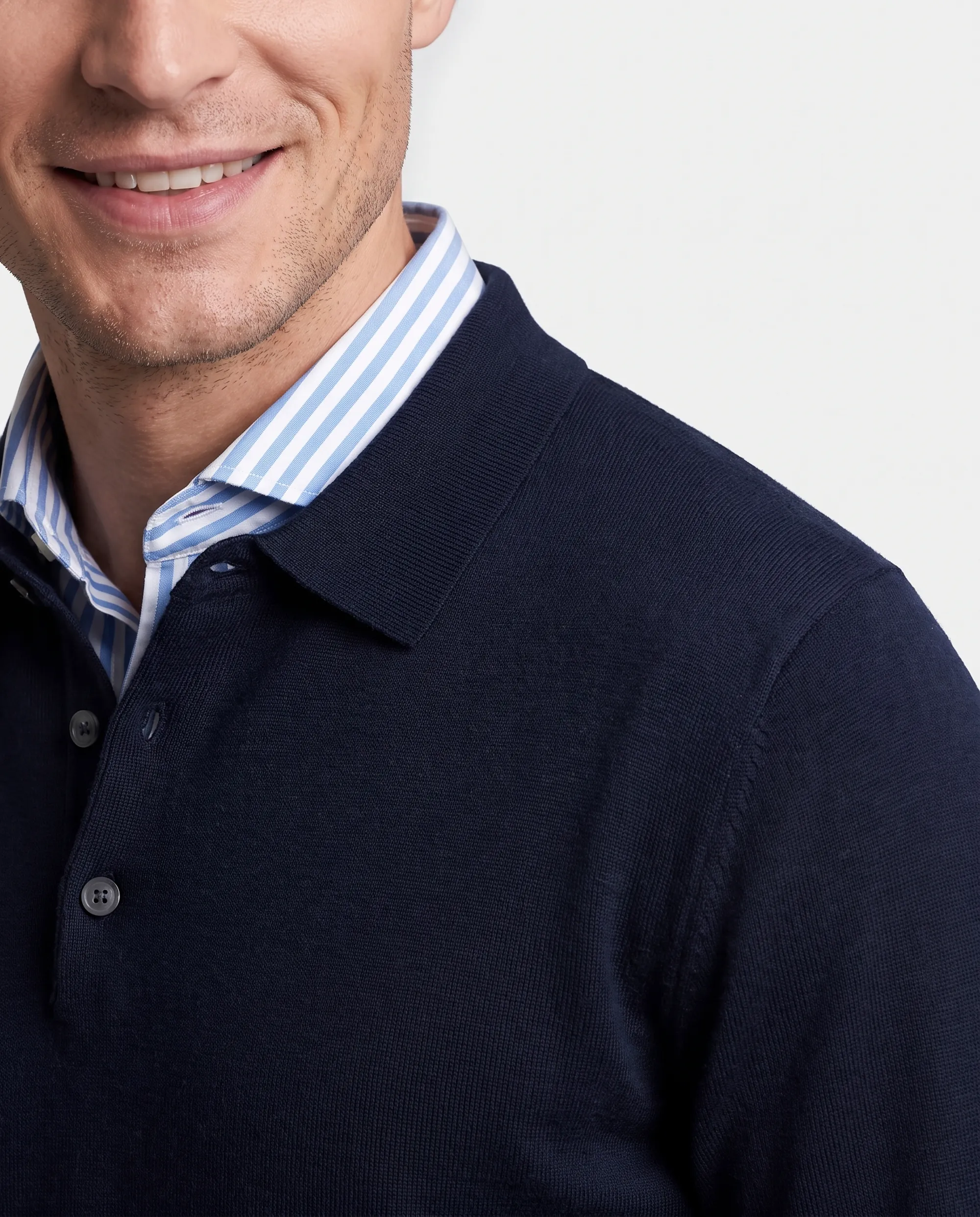 Vesper Polo lange mouw Landsdowne Navy 106979-002-L