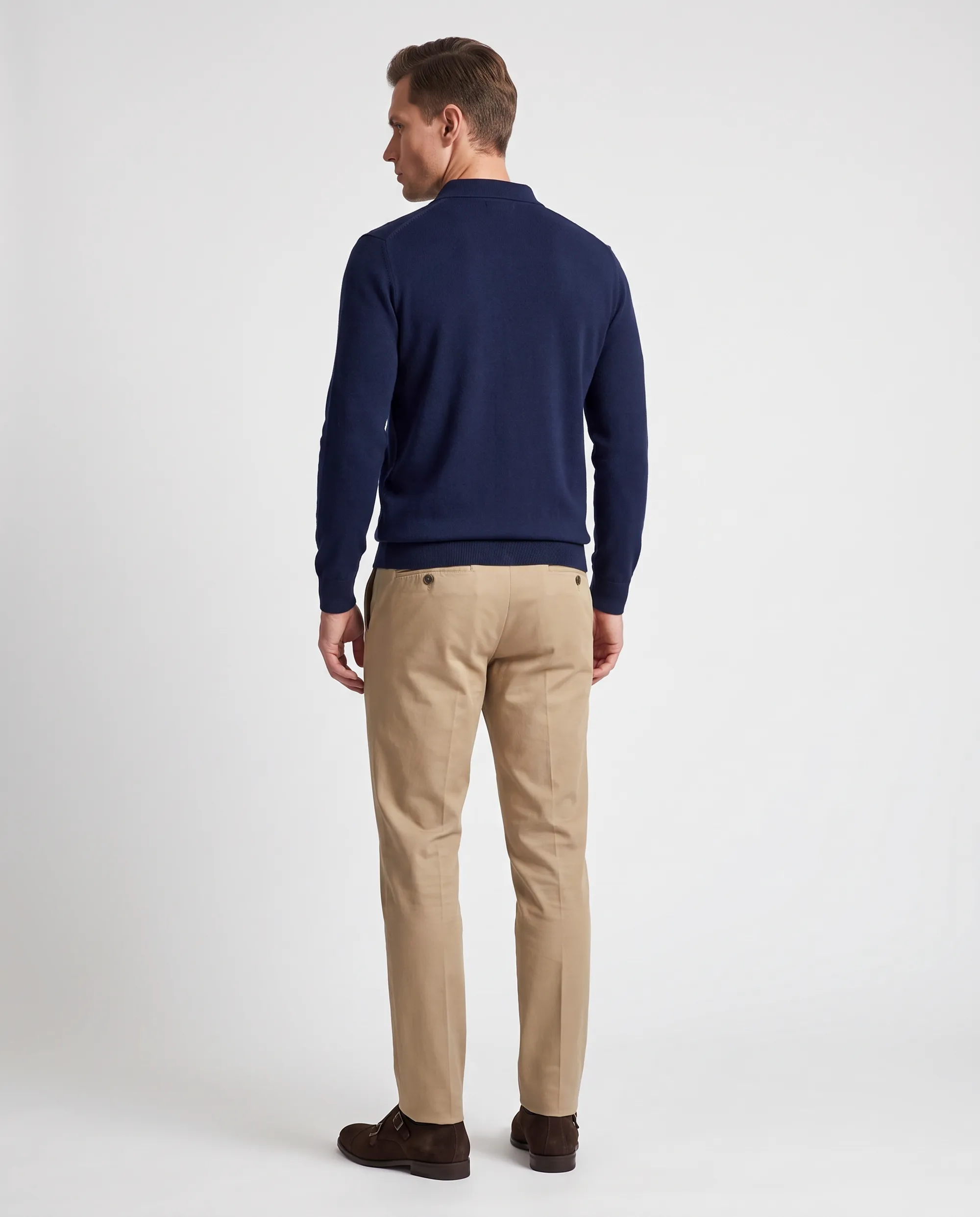 Vesper Polo lange mouw Landsdowne Navy 106979-002-L