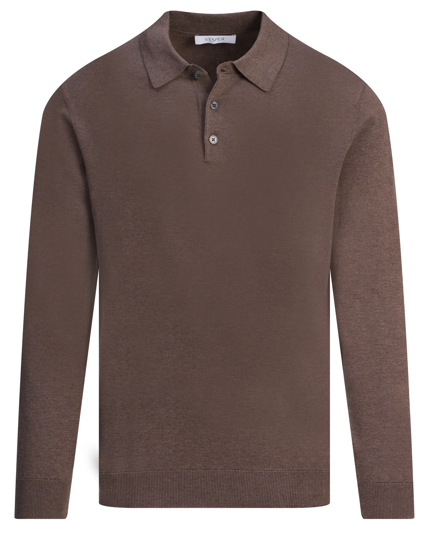 Vesper Polo long sleeve Landsdowne Coffe Bean 106979-004-L
