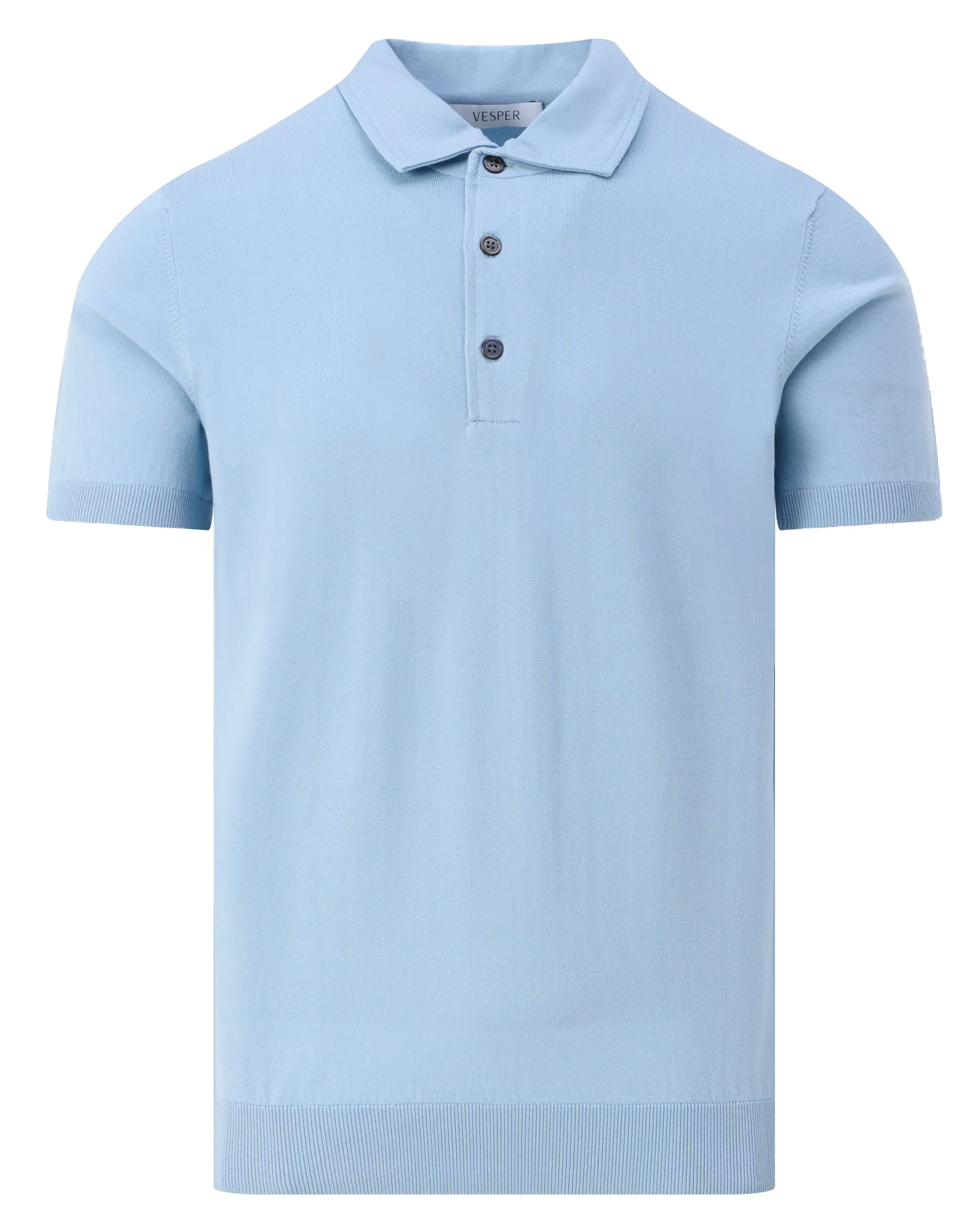 Vesper Pelham Polo Lichtblauw uni 106980-001-L