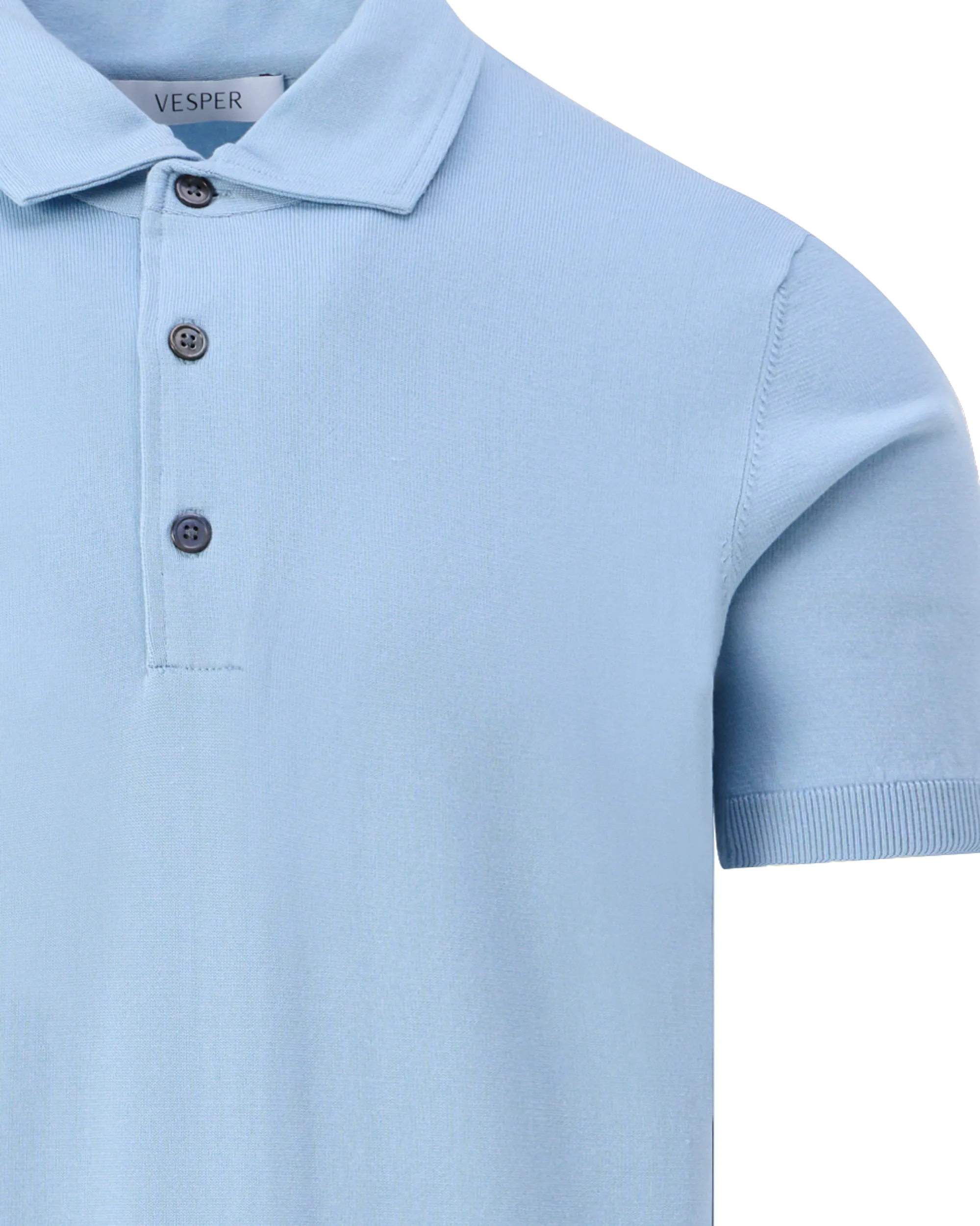 Vesper Pelham Polo Lichtblauw uni 106980-001-L