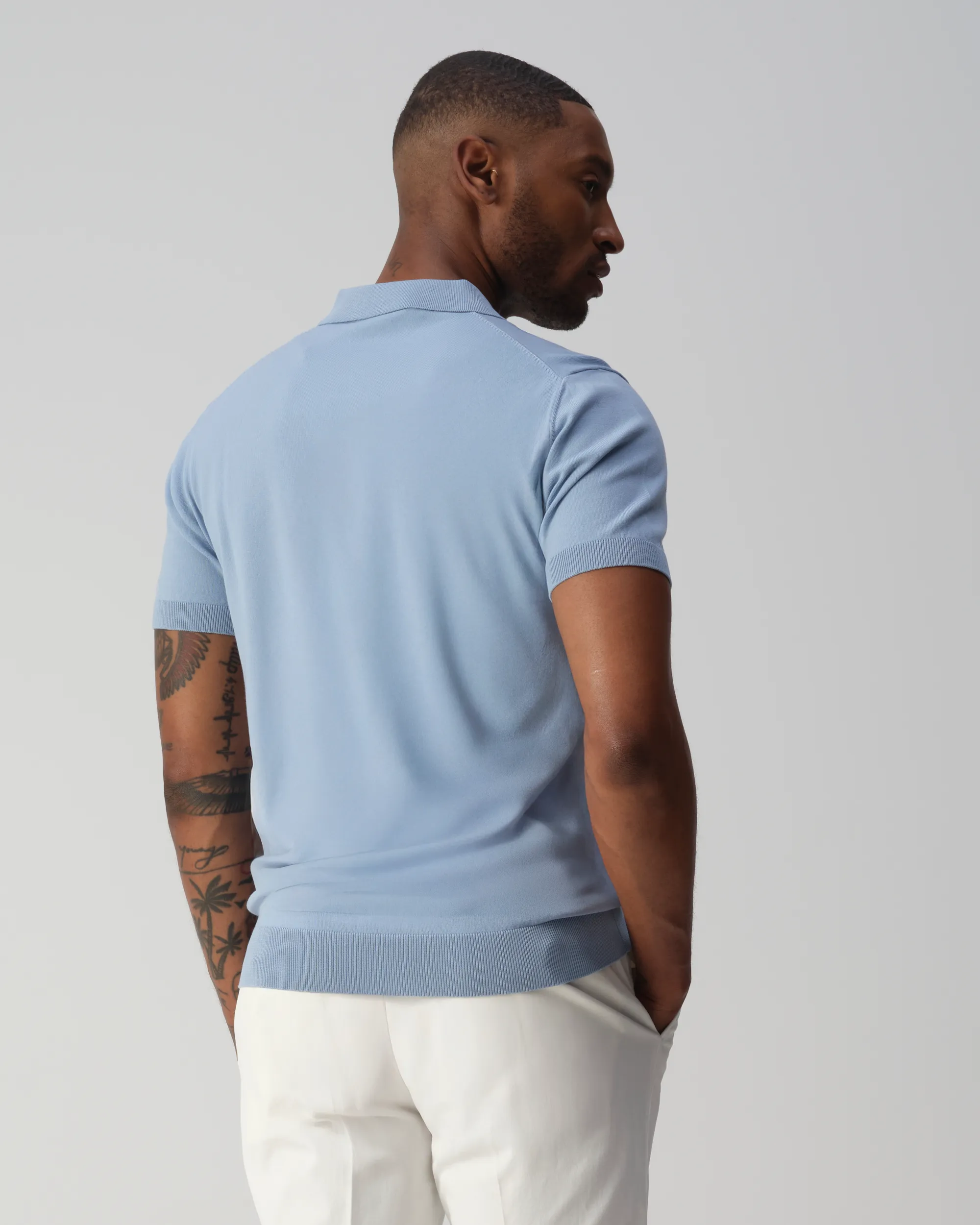 Vesper Marleybone Polo Lichtblauw uni 106983-001-L