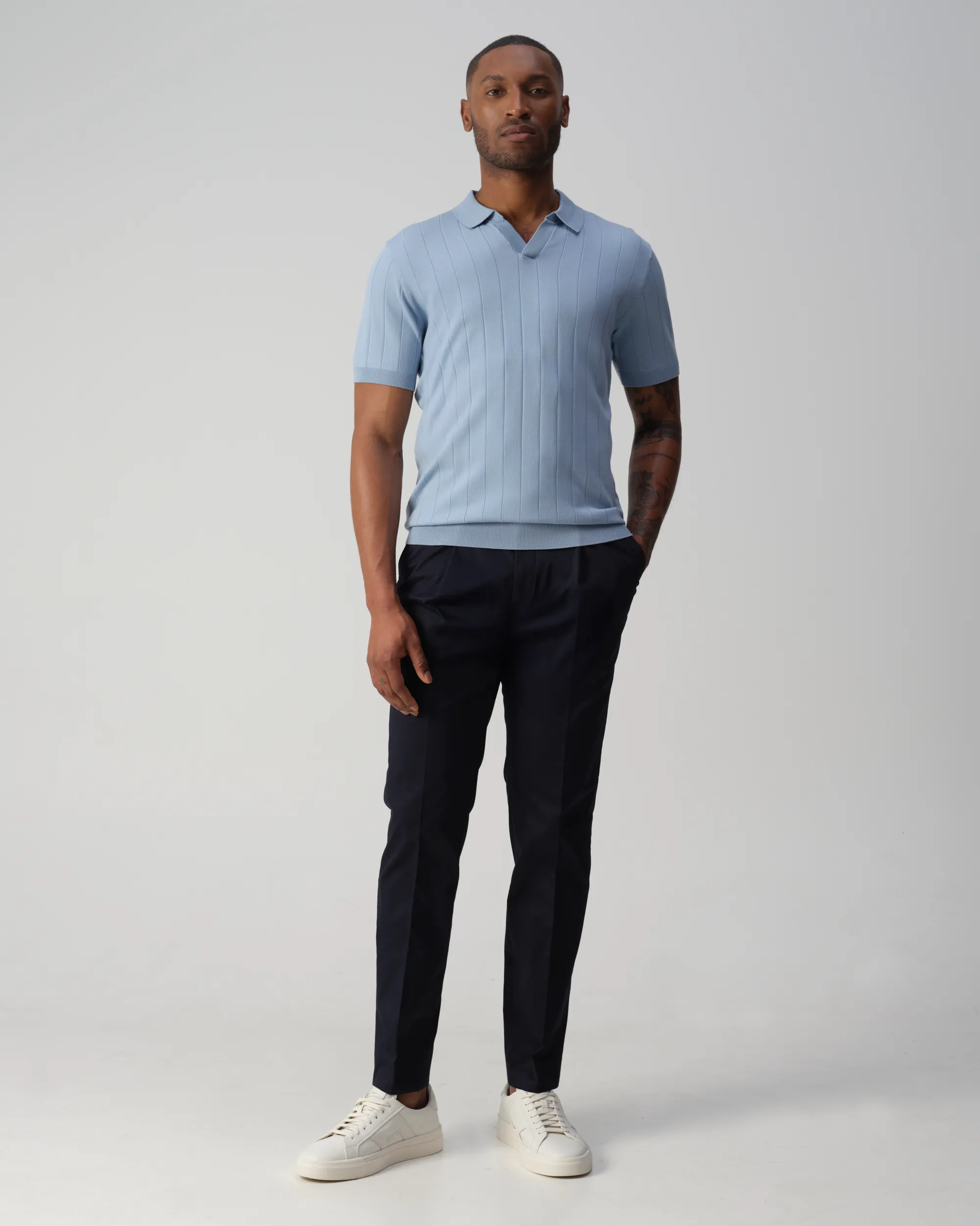 Vesper Kensington Polo Lichtblauw uni 106984-001-L