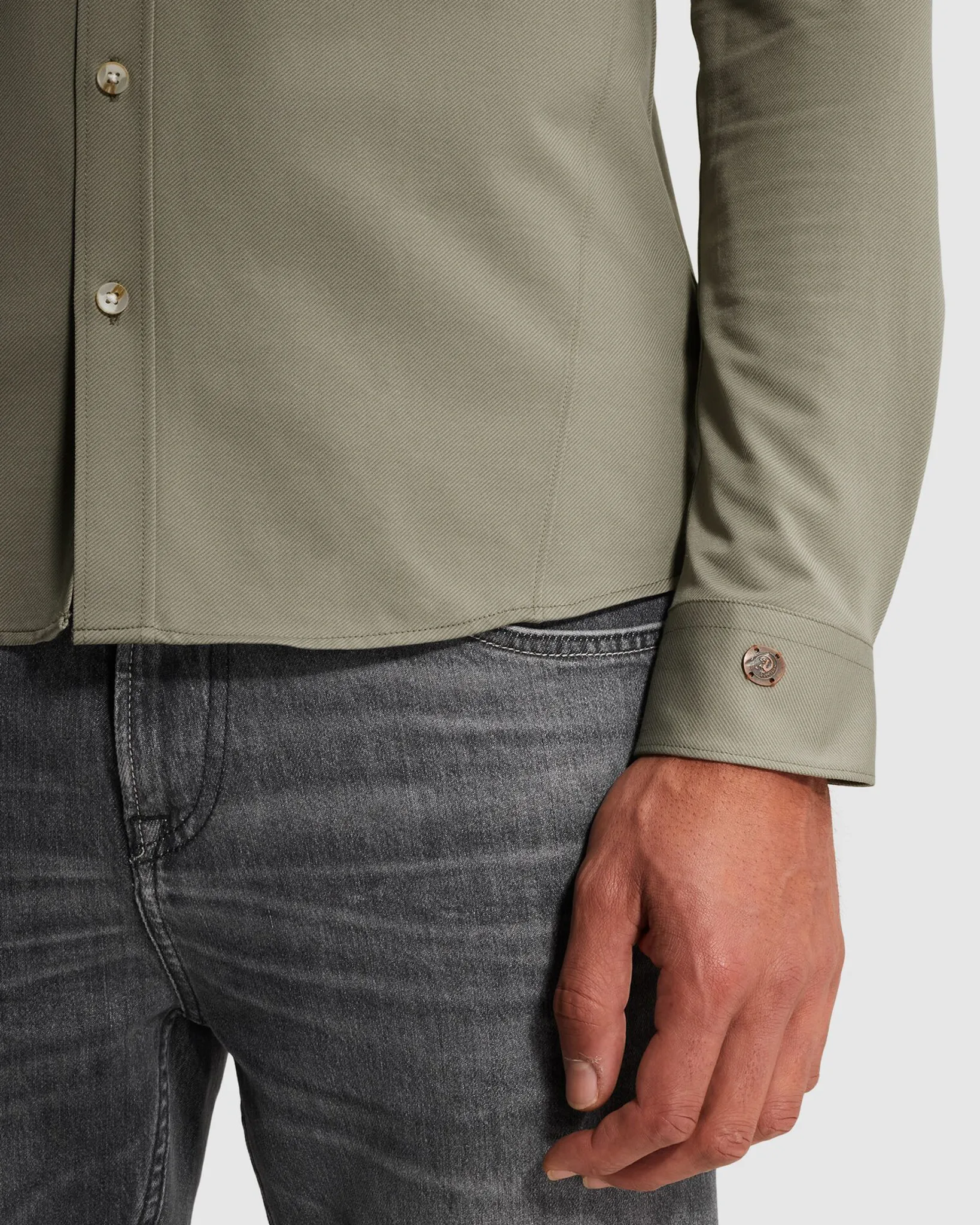 Cast Iron Casual Overhemd Groen 107288-001-L