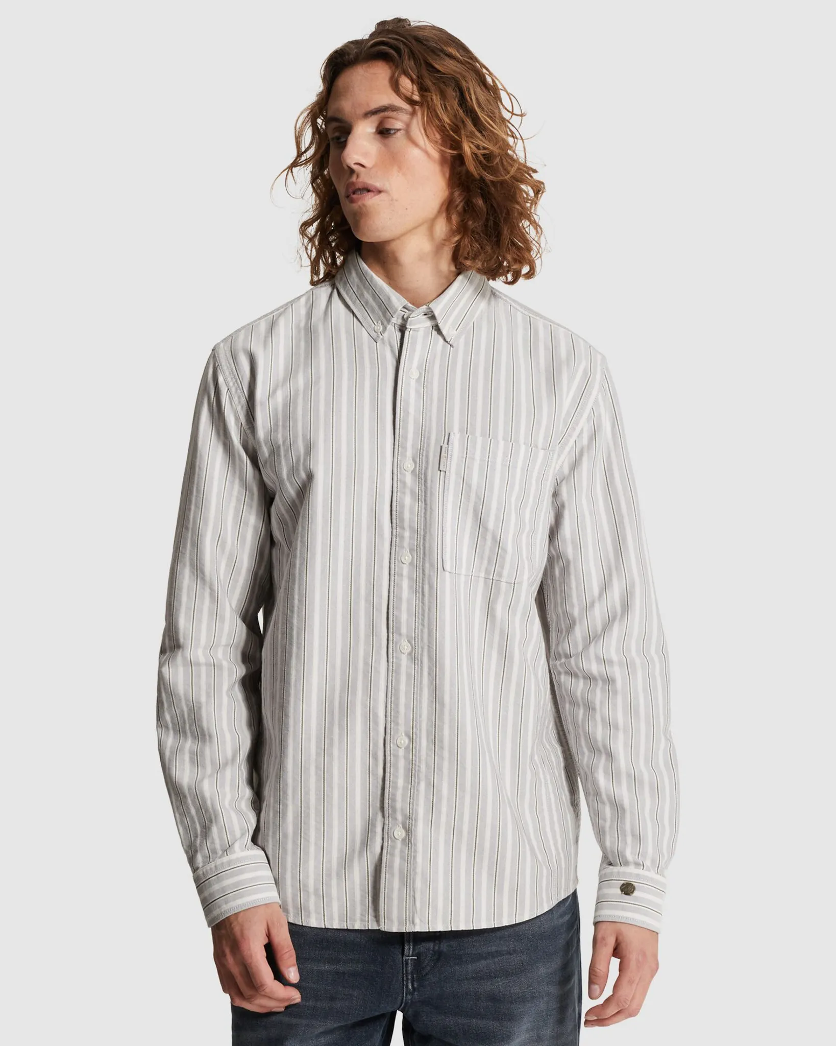 Cast Iron Casual Overhemd LM Grijs 107292-001-L