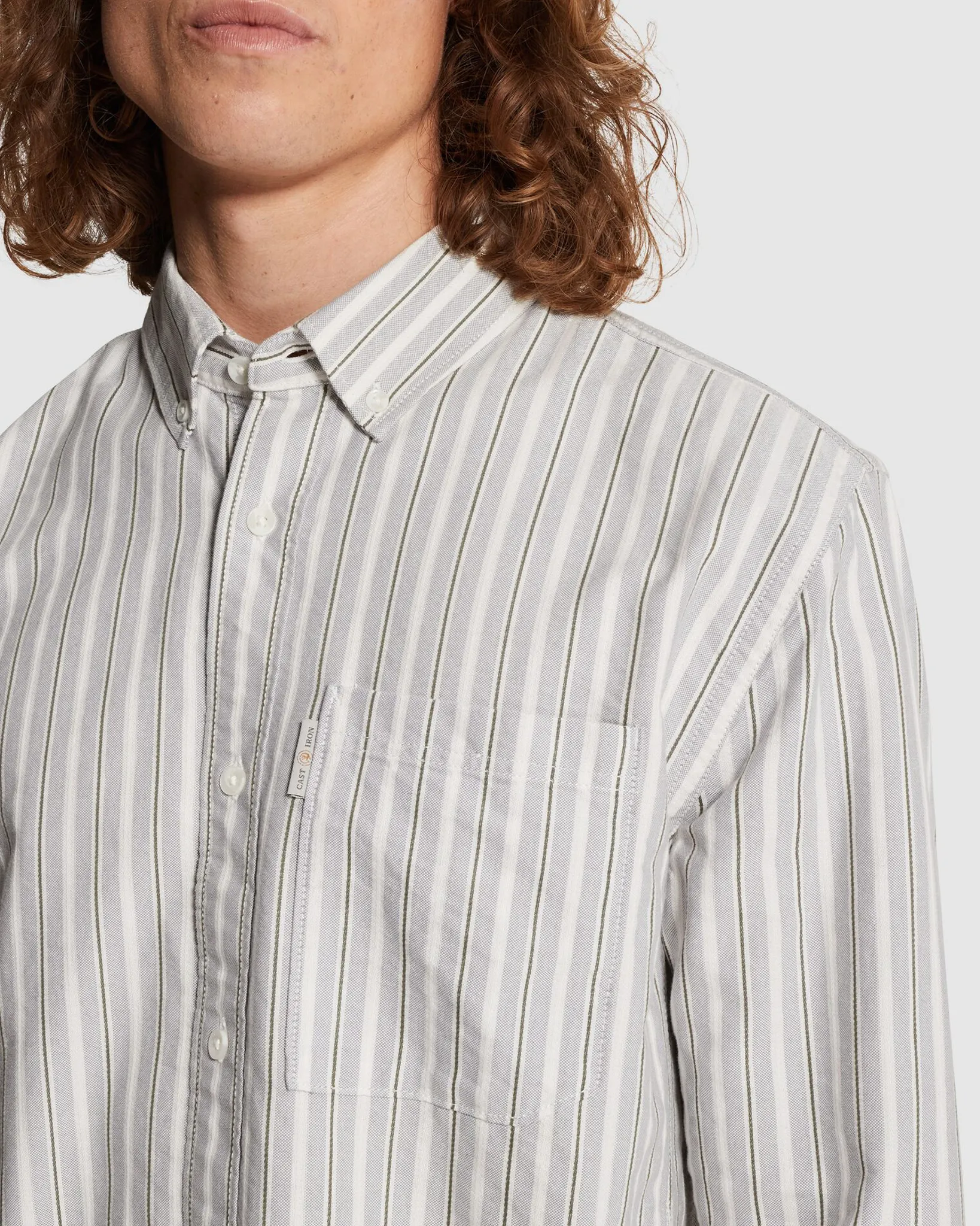 Cast Iron Casual Overhemd LM Grijs 107292-001-L