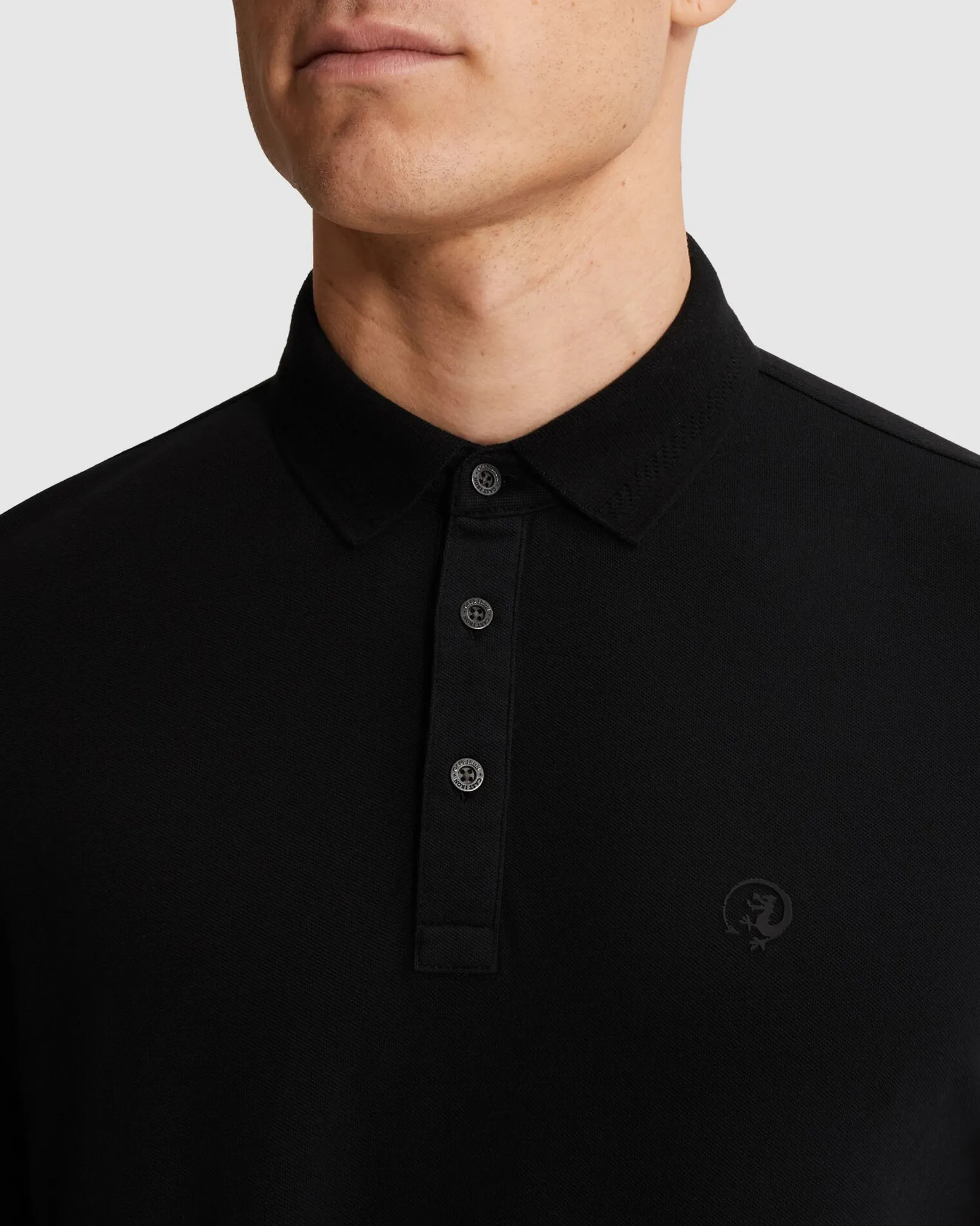 Cast Iron Polo  Zwart 107317-001-L