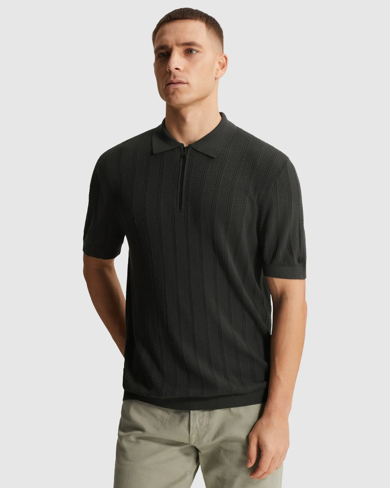 Cast Iron Polo Zwart 107321-001-L