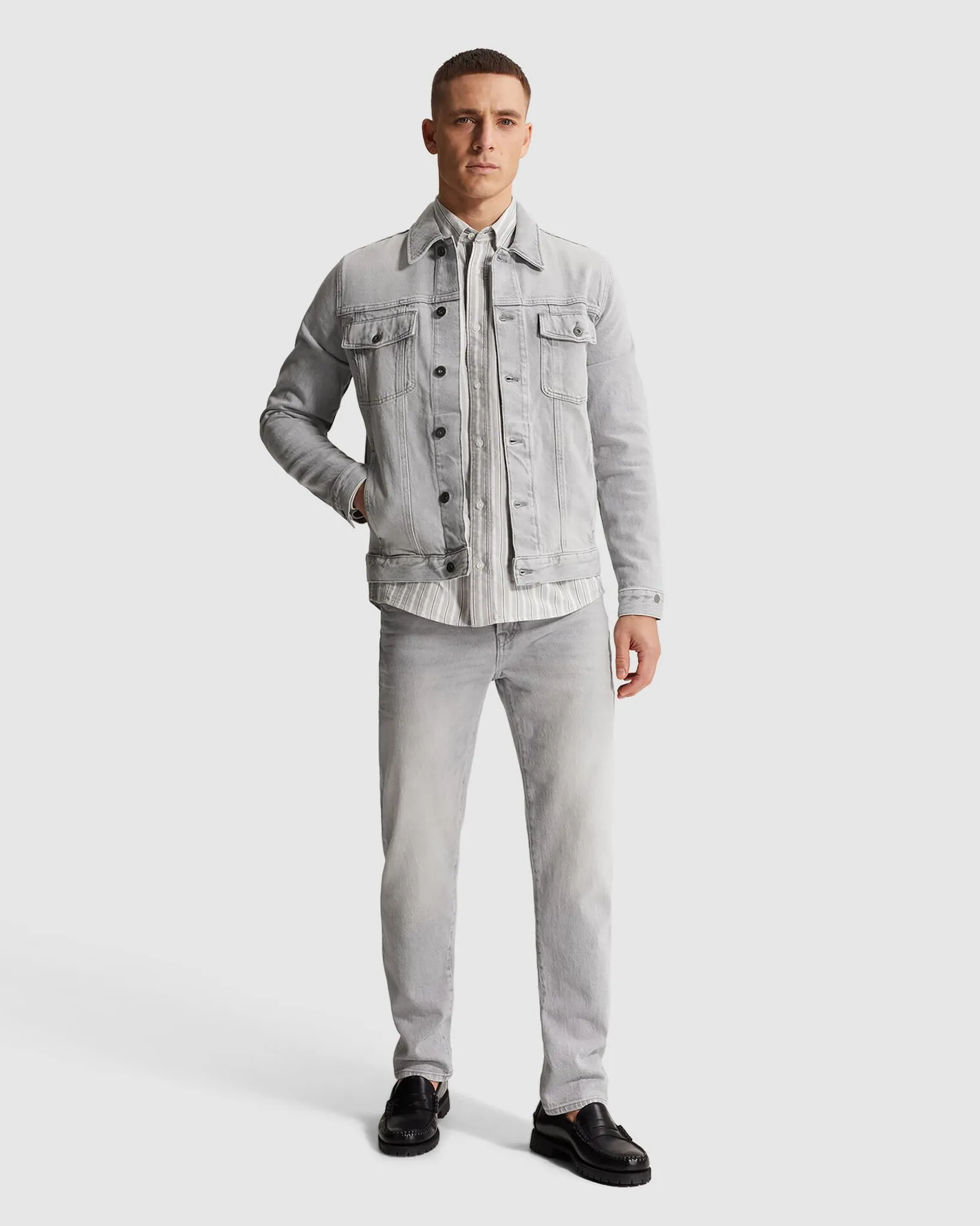 Cast Iron Denim Jack Blauw 107331-001-L