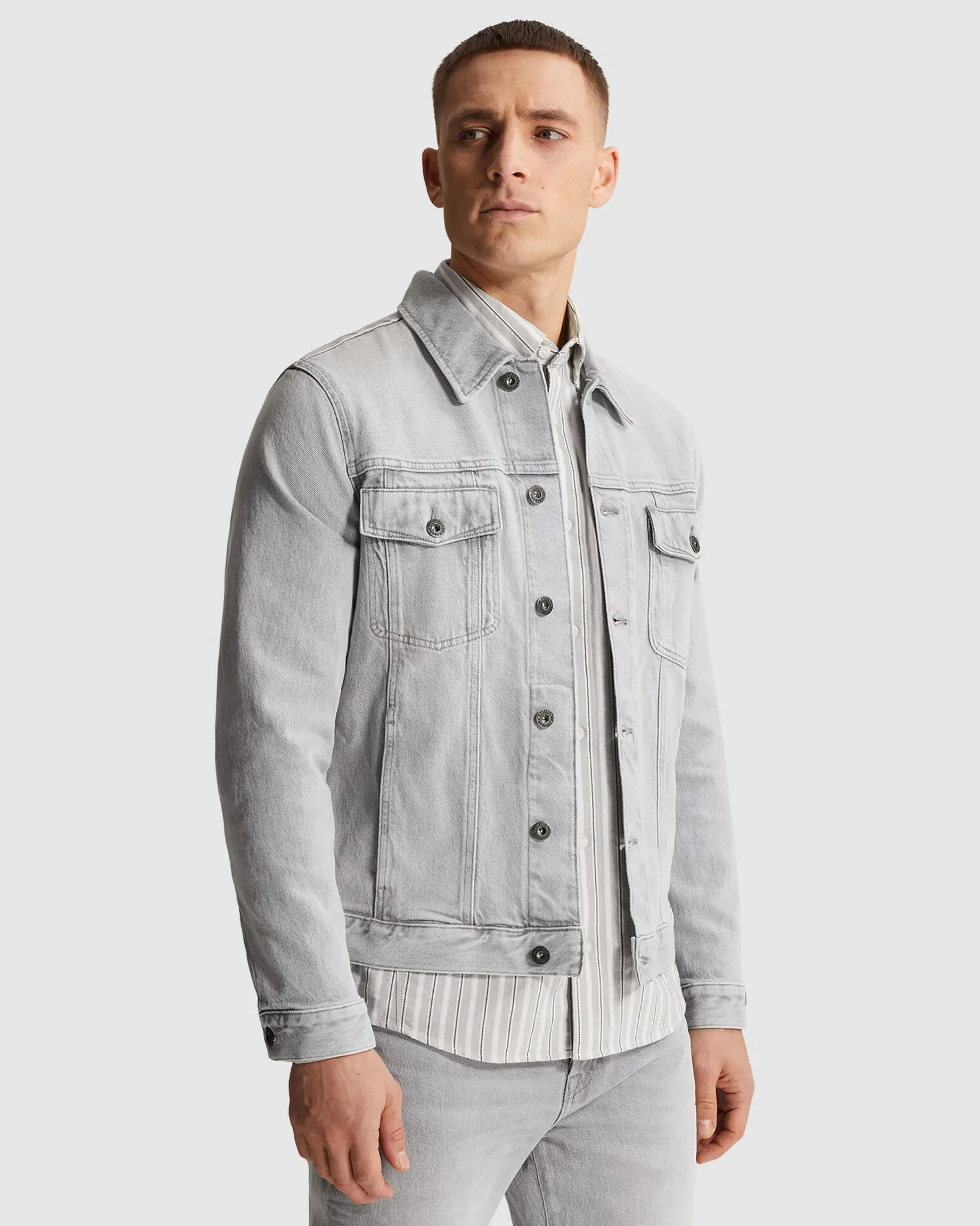 Cast Iron Denim Jack Blauw 107331-001-L