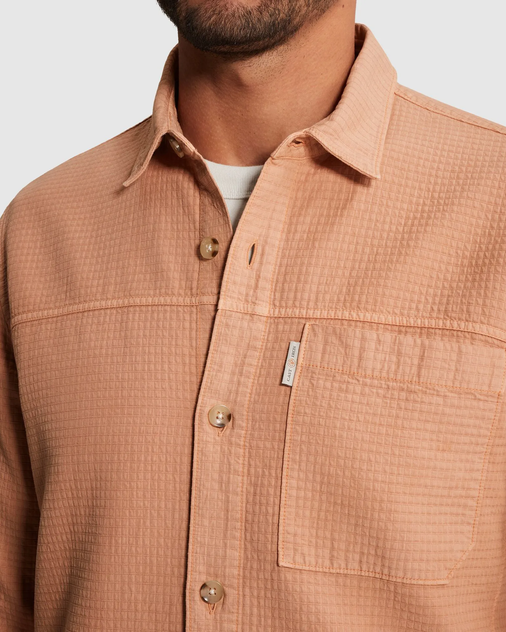 Cast Iron Casual shirt Beige 107341-001-L